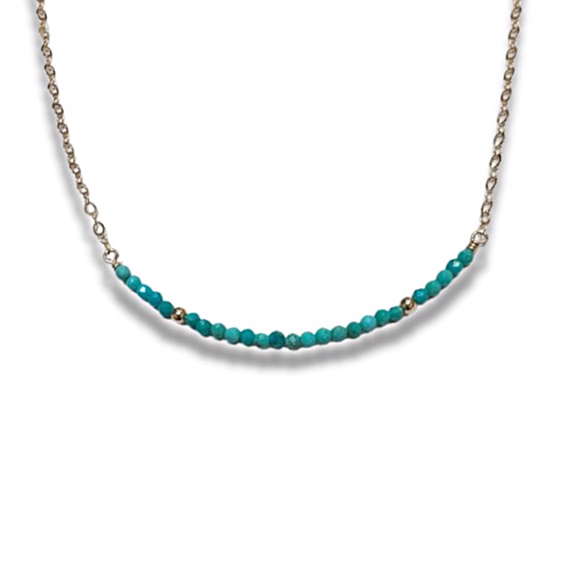 Necklace - 14K Gold Filled with Sleeping Beauty Turquose Bar by Julia Balestracci