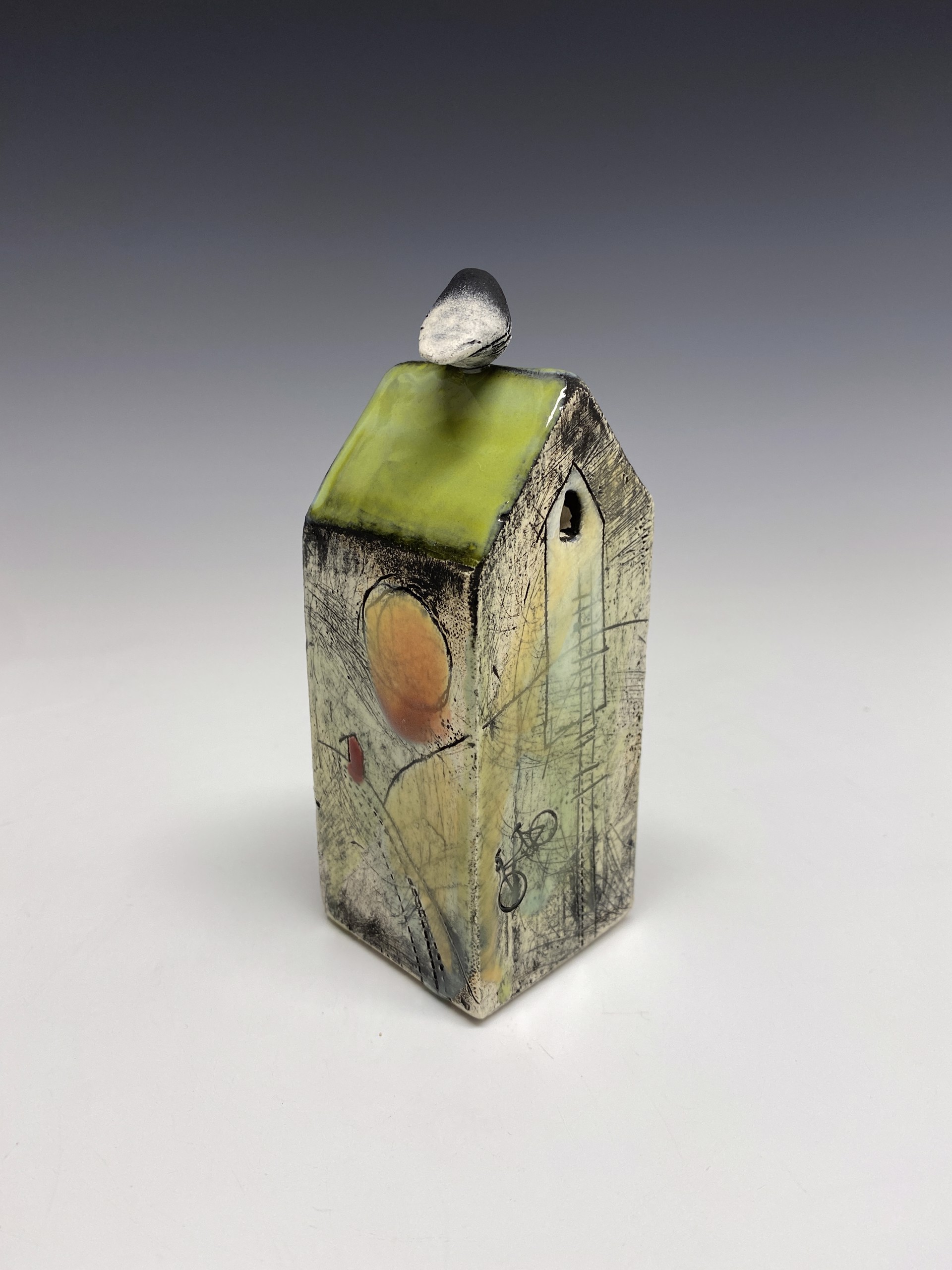 Tiny House with Bird #34 by Karen Abel