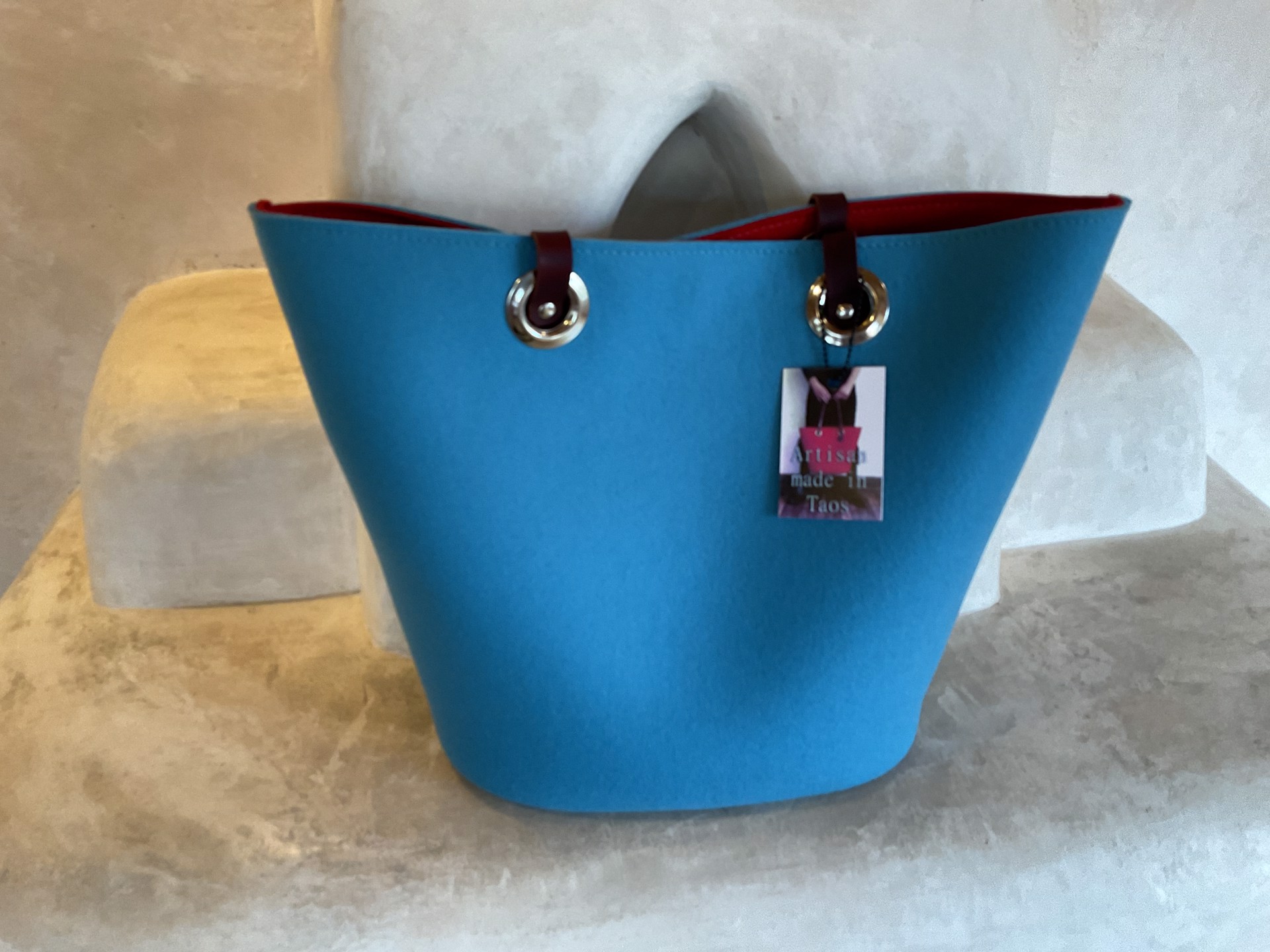Turquoise Merino Wool Handbag SOLD by Jill Rounds