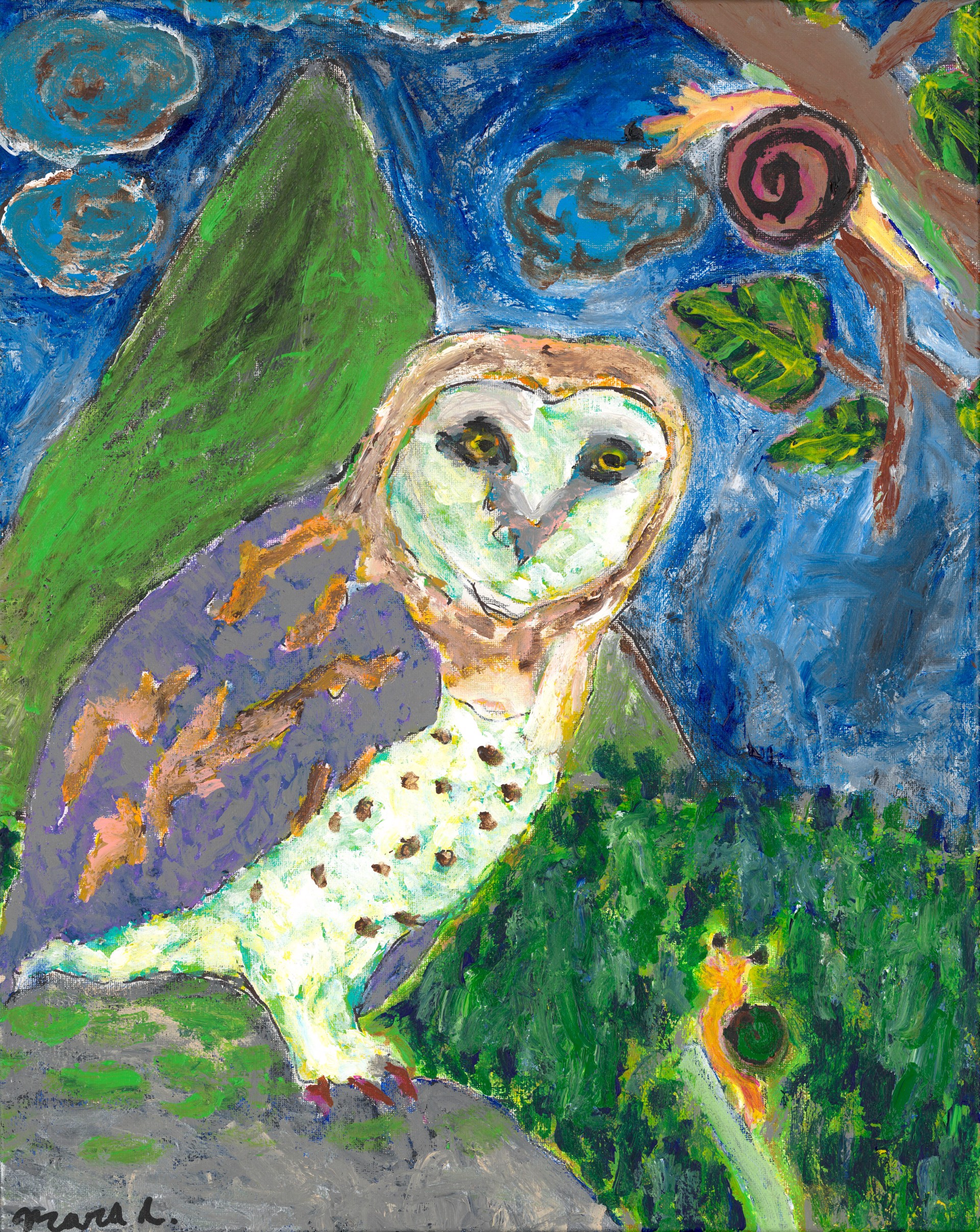 Nighttime Owl (FRAMED) by Mara Clawson