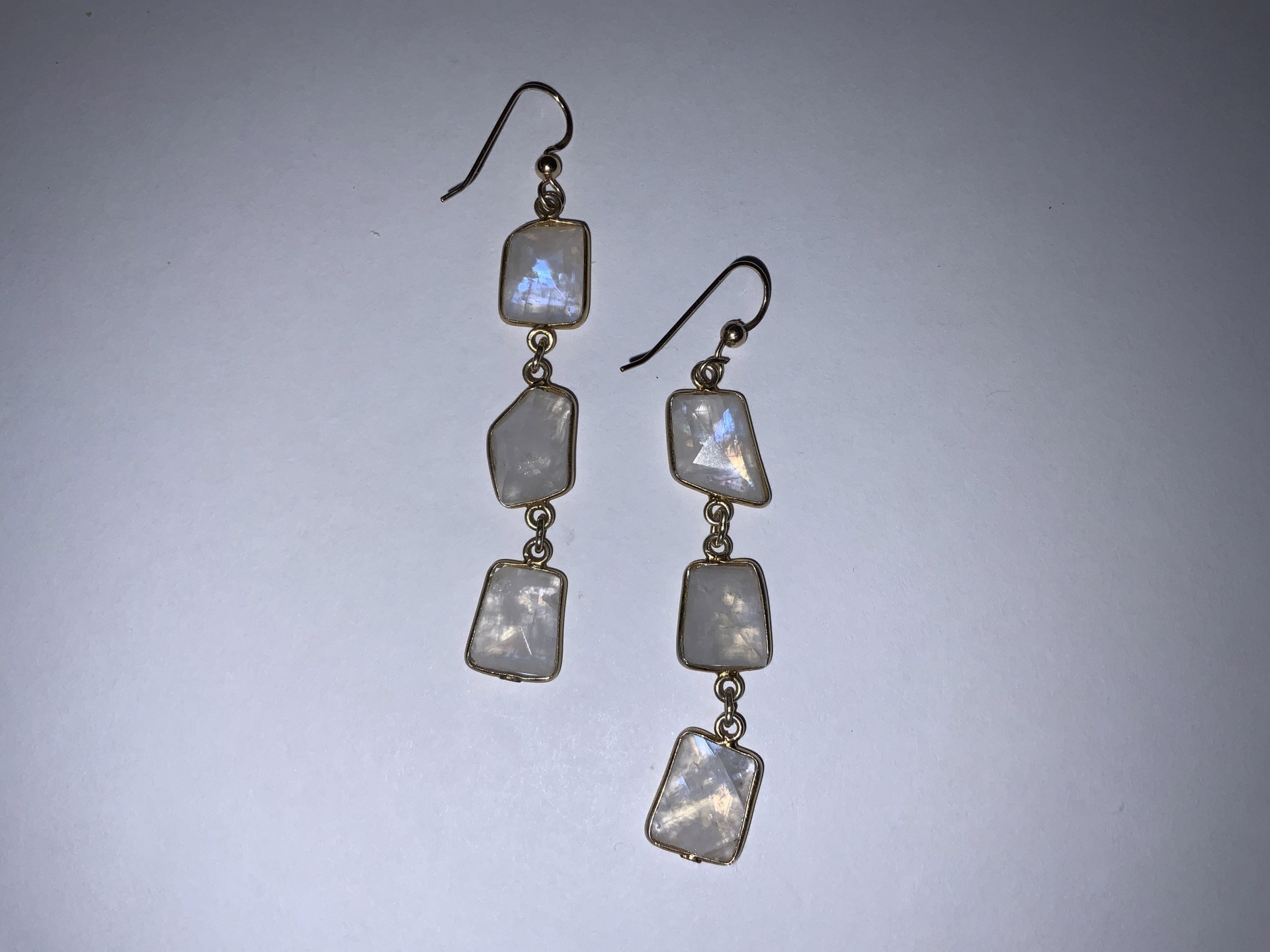 Crystal Linked Moonstone Earrings by Bittersweet Designs