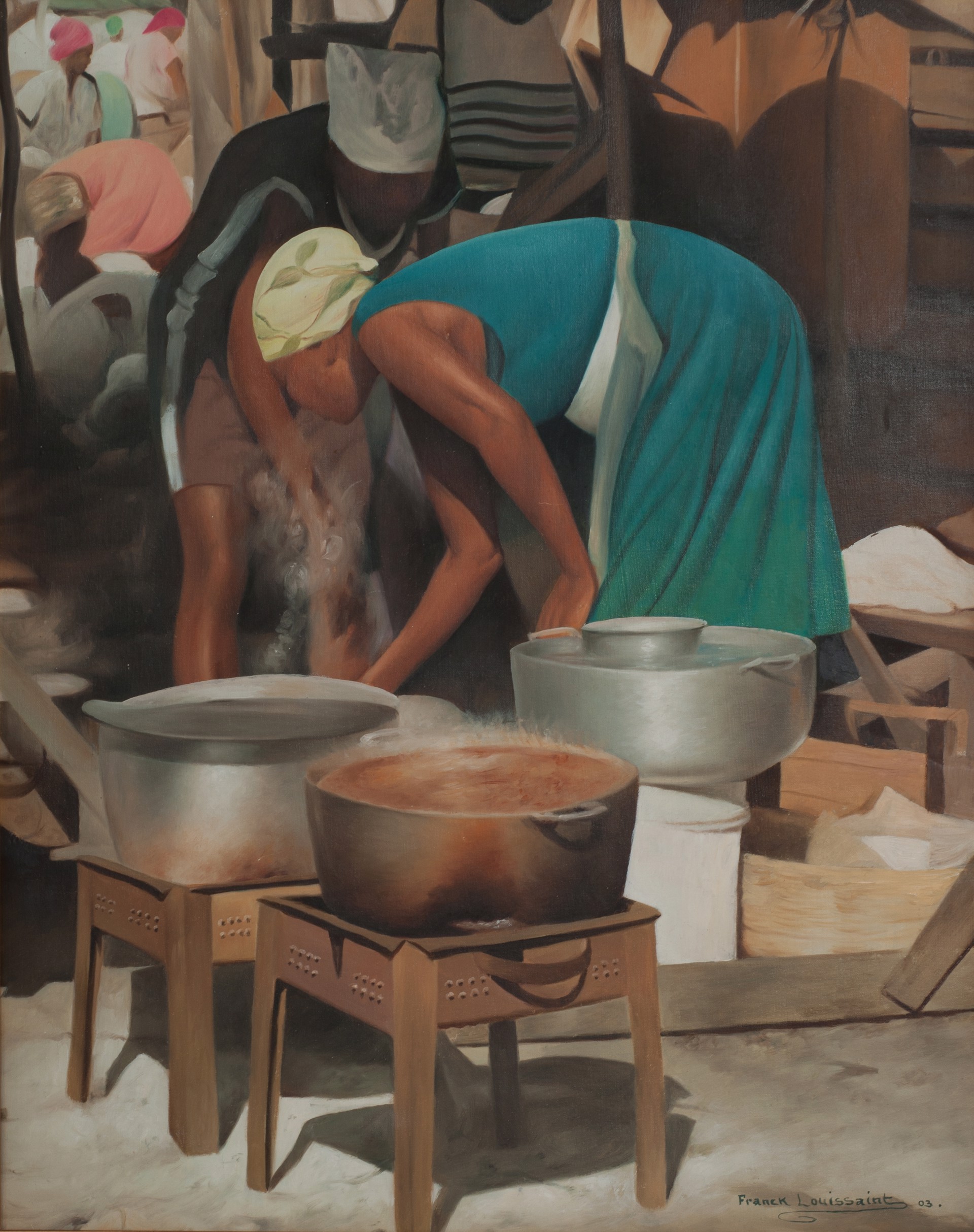 Cooking #9-3-96GSN by Franck Louissaint (Haitian, 1949-2021)
