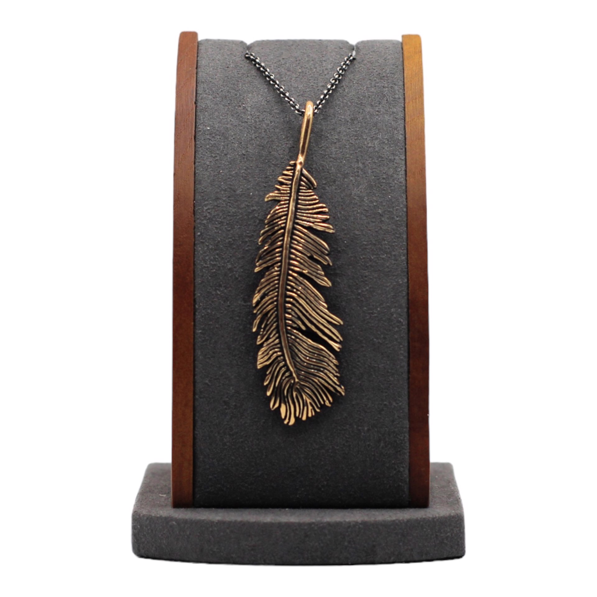 Bronze Feather Necklace by Louisa Berky