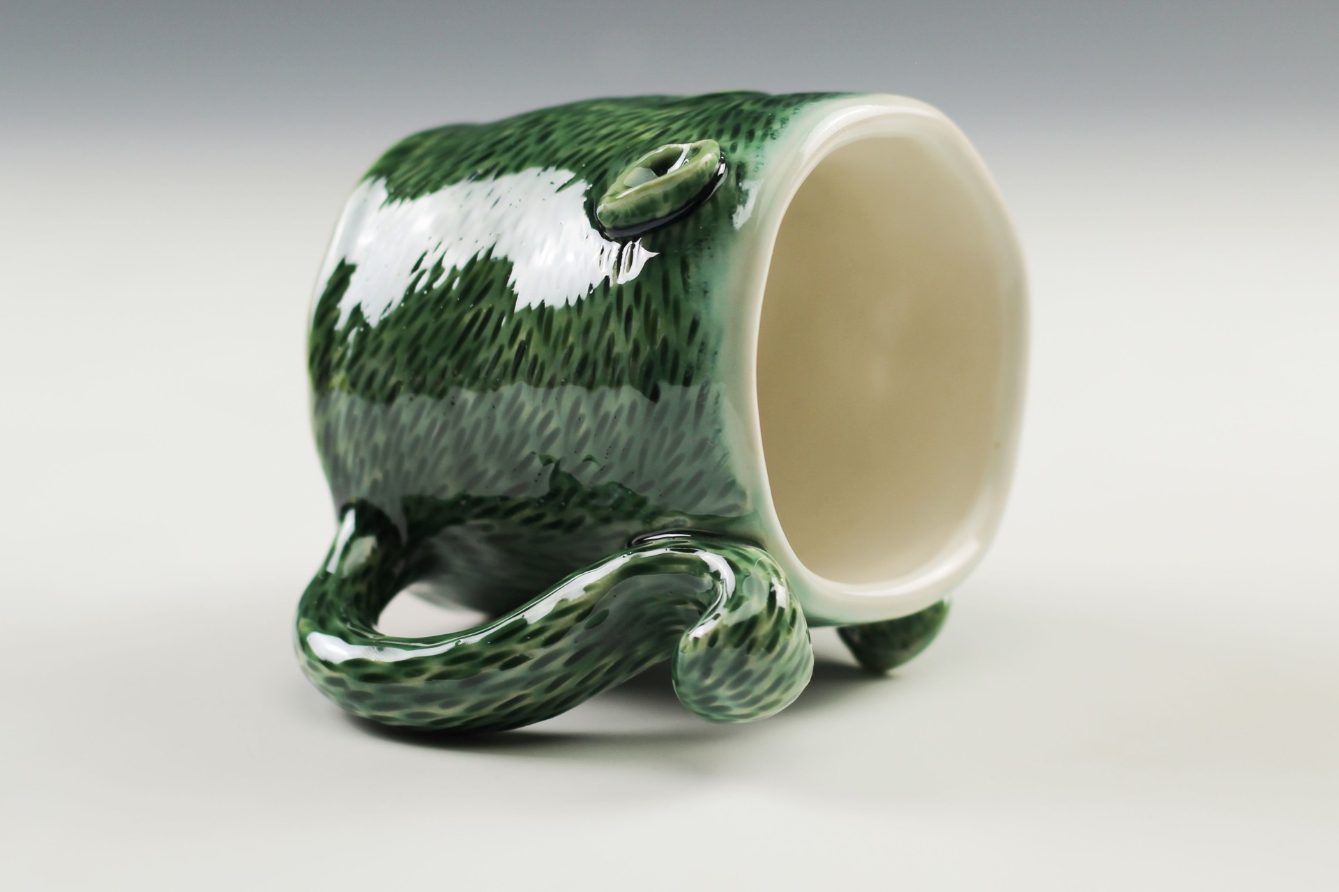 Green Squirrel Mug by Debbie Kupinsky