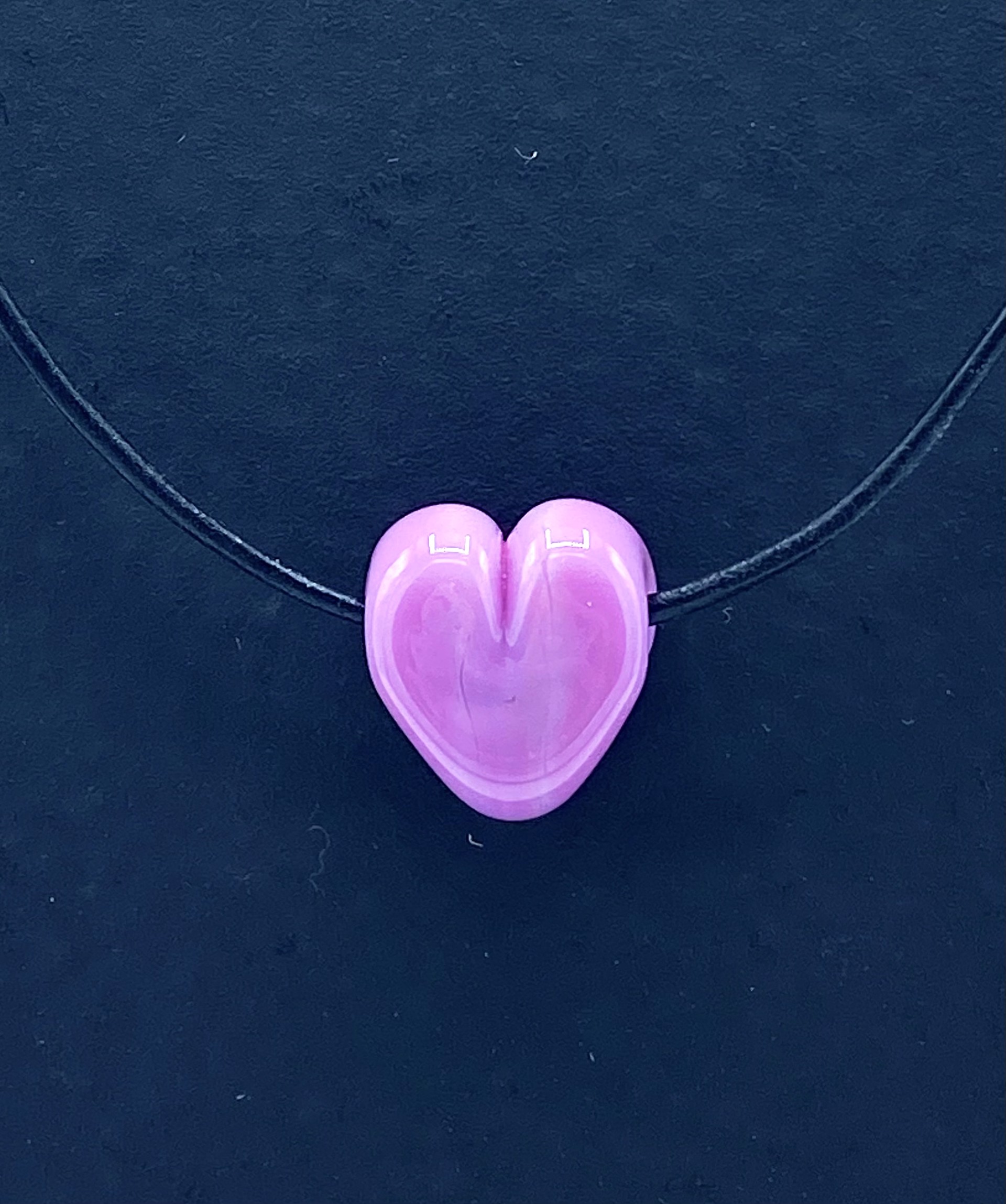 Flora Pink Heart Bead Necklace by Emelie Hebert