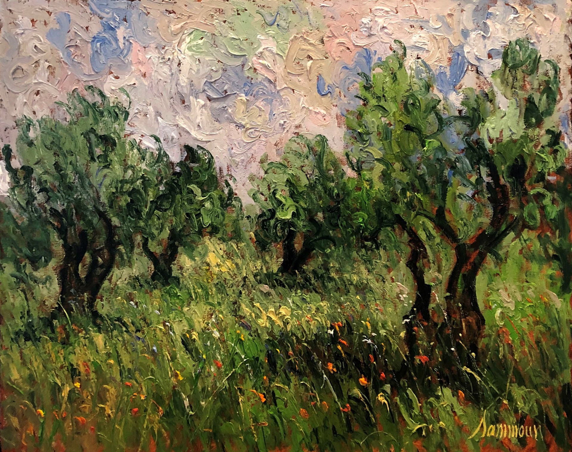 Champ d'oliviers Joun, Mois de Mai by Samir Sammoun