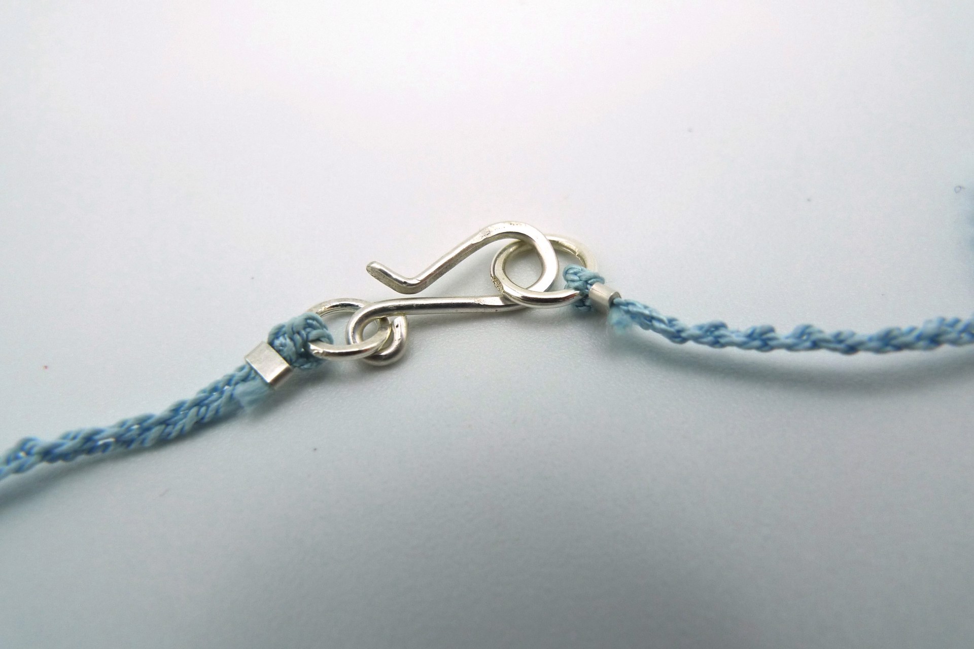 Necklace with Blue Silk Thread by Erica Schlueter