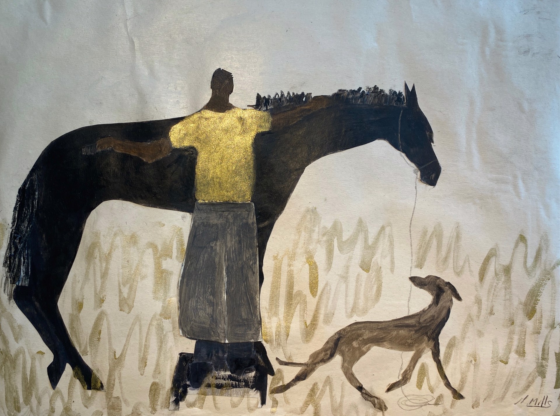 Horse and Groom/Gold Field by Gigi Mills