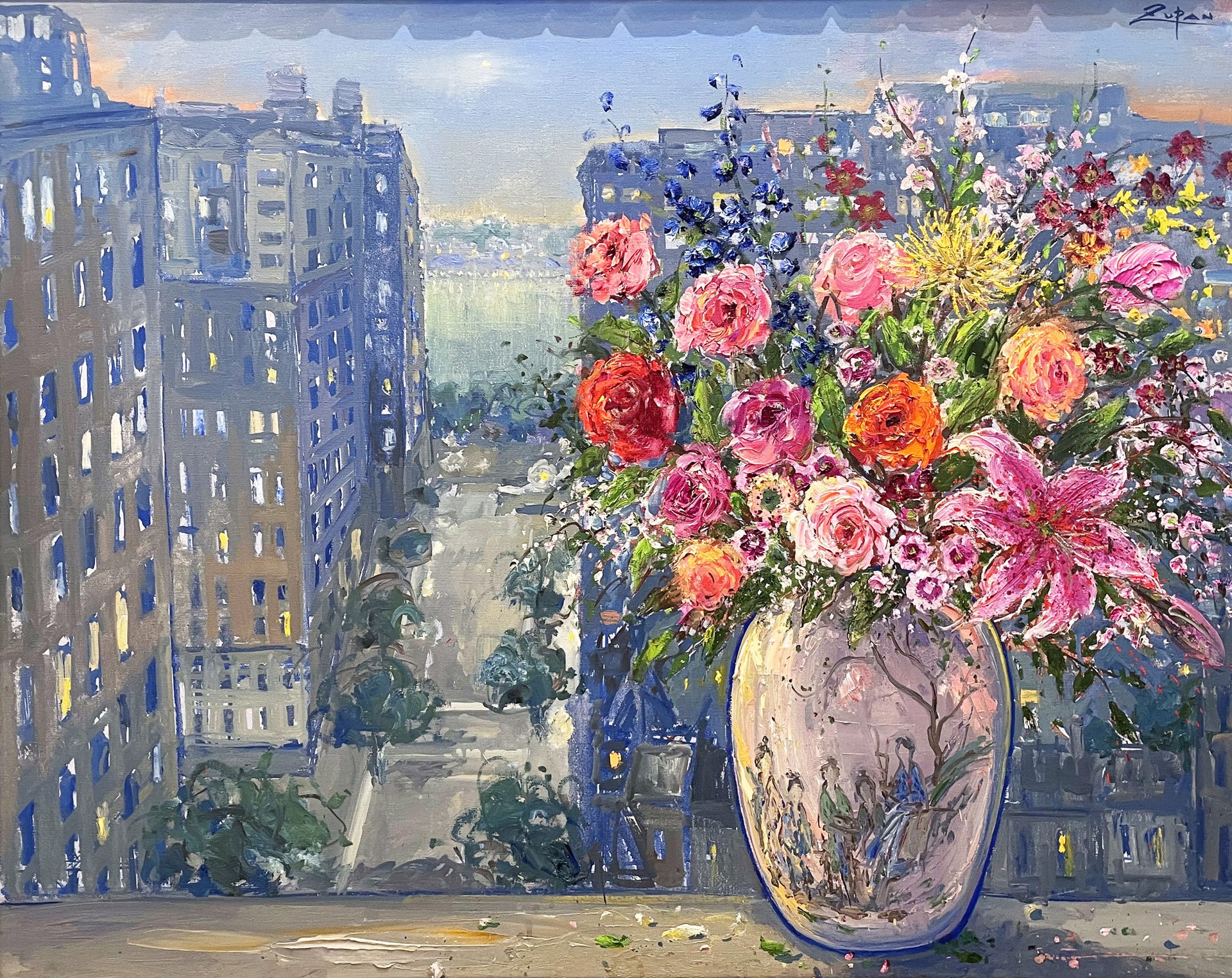Bouquet In My Studio Window by Bruno Zupan