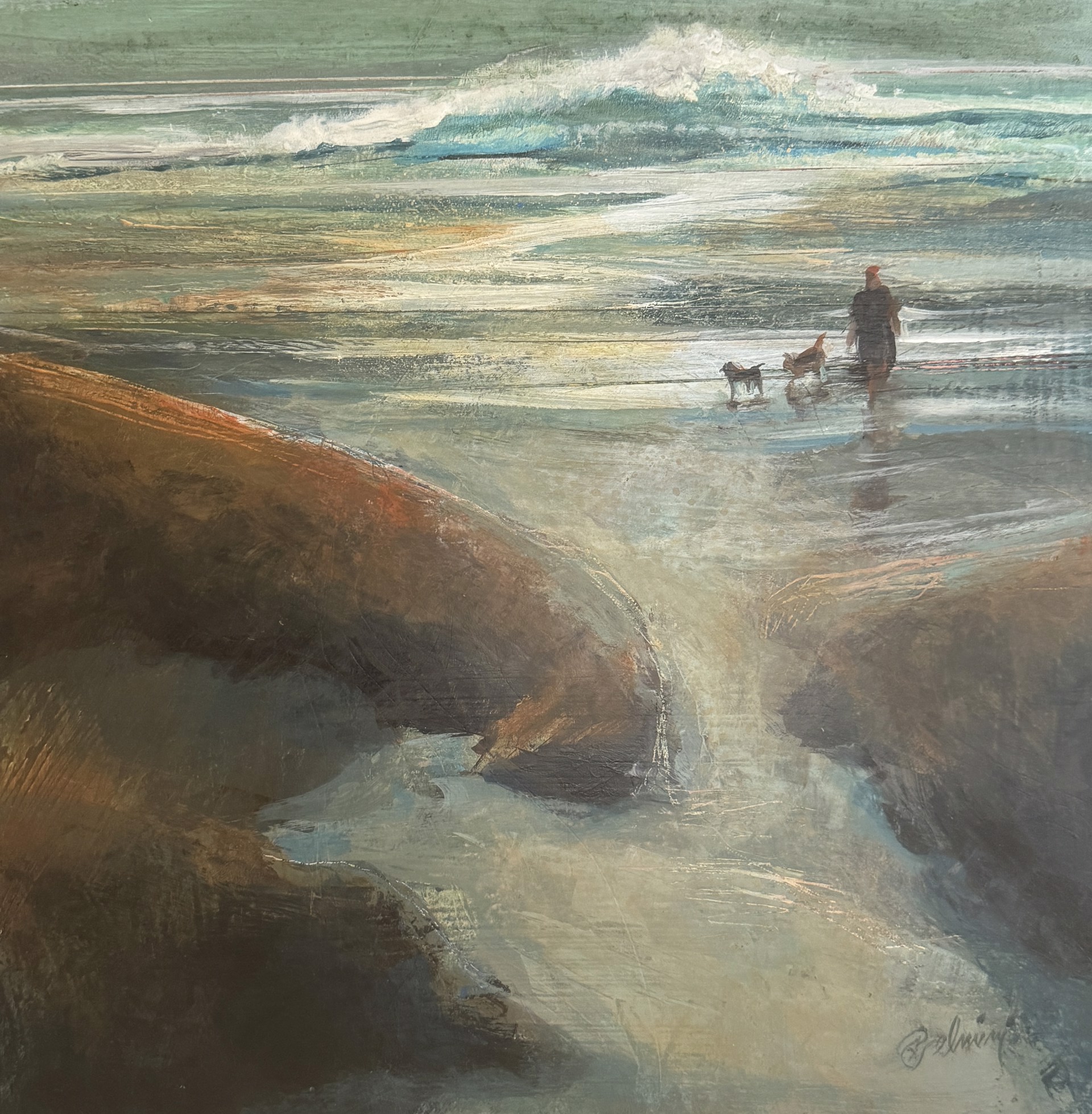 Dogs on the Beach by Peggy Jelmini