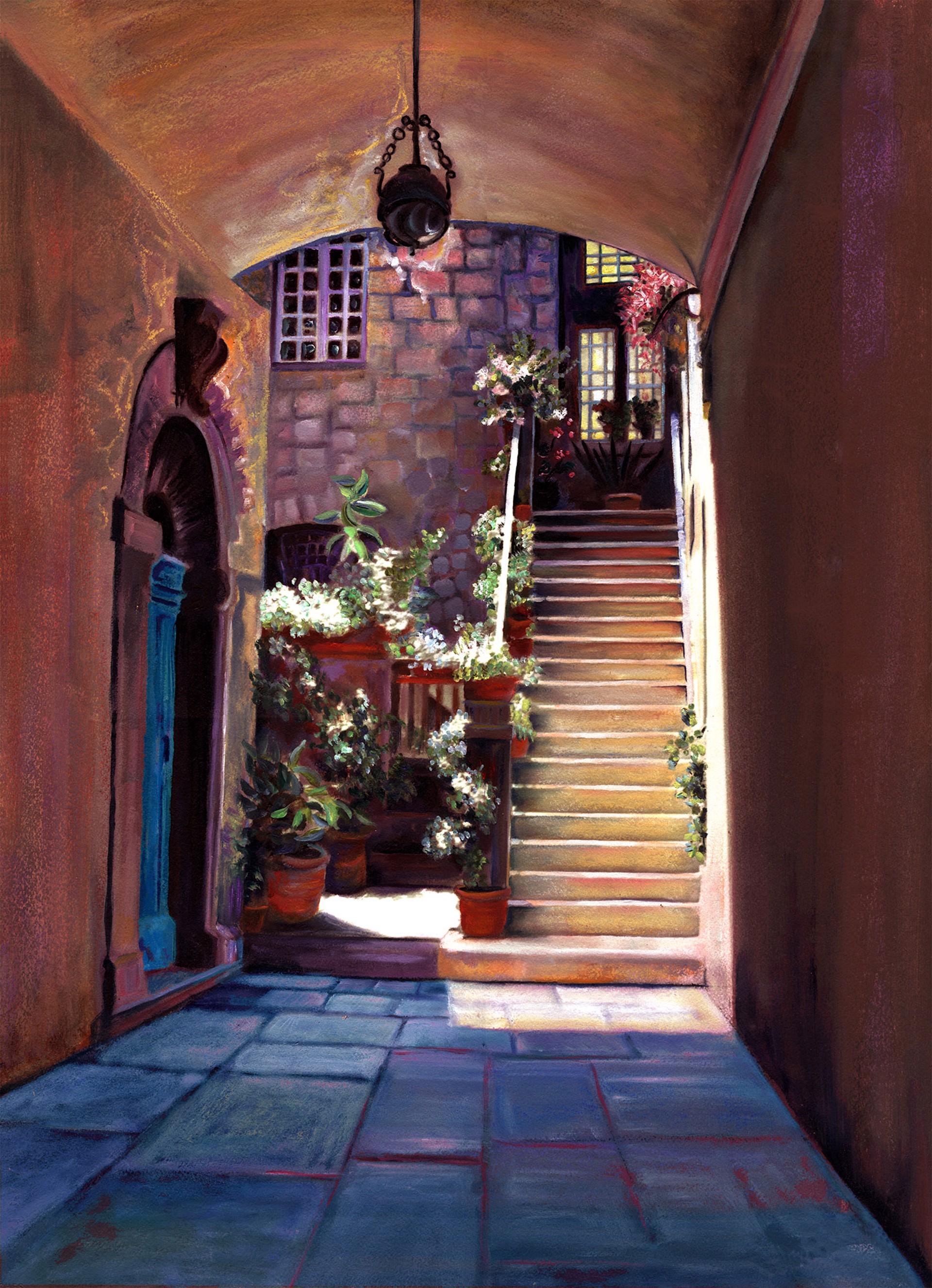Courtyard, Florence by Bezalel Levy