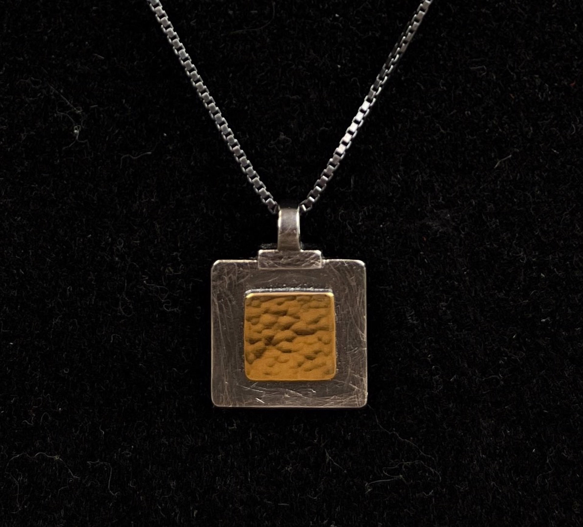 Square on Square Fused 18K Gold Necklace by Nichole Collins
