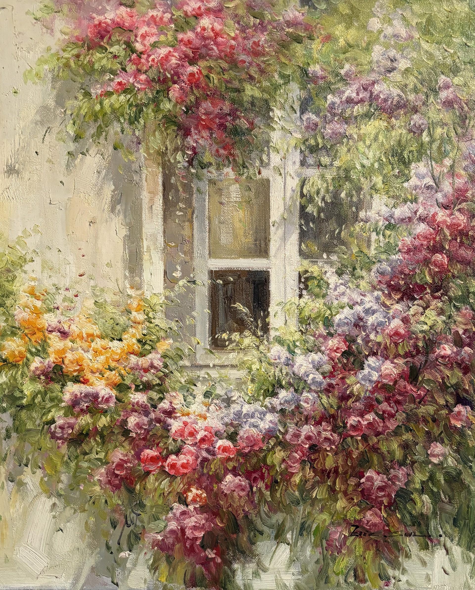 WINDOW VIEW OF FLOWERS by ERIC SUN