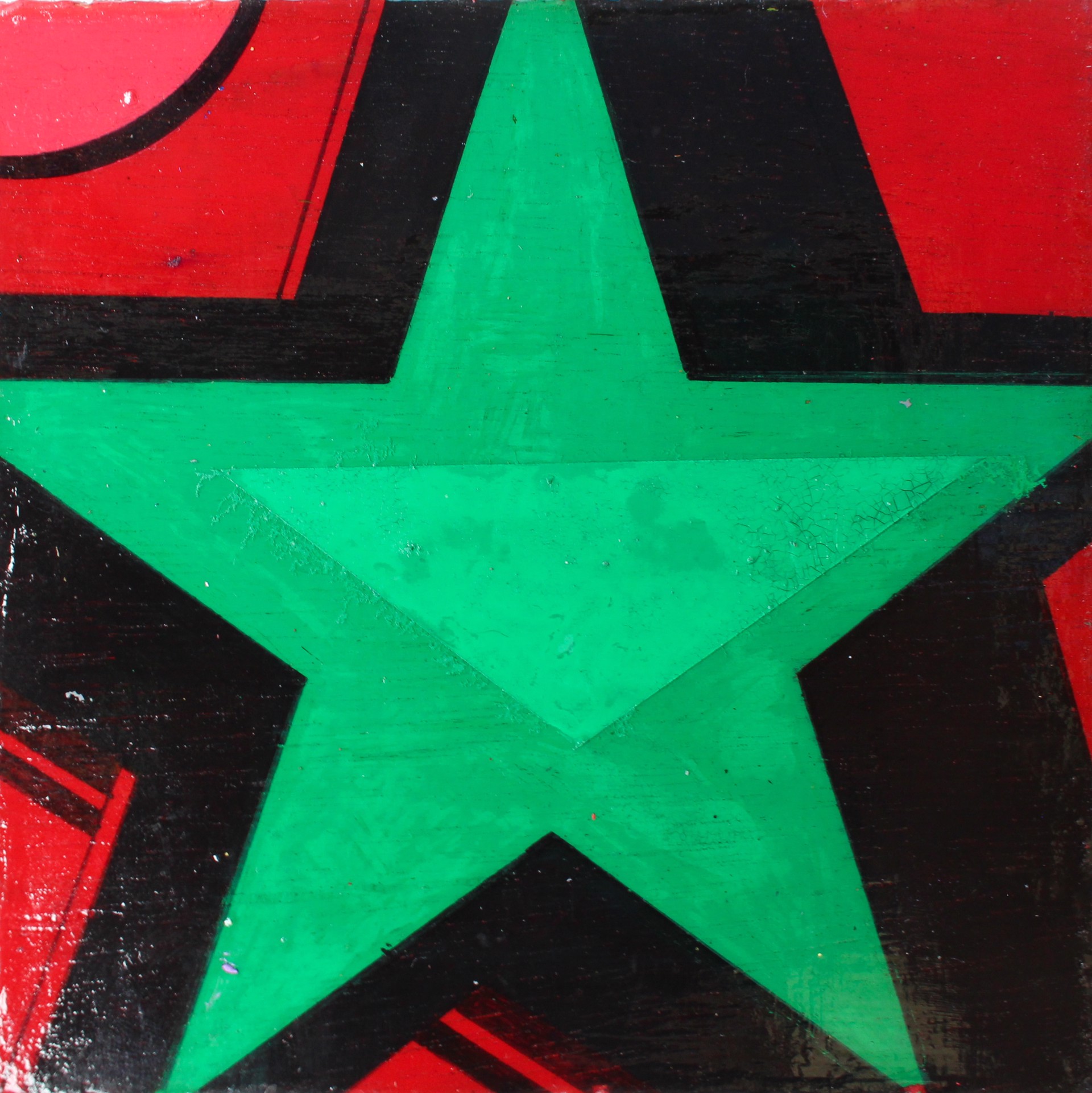 Coaster with American Flag and Green Star (1) by Keith Lewis