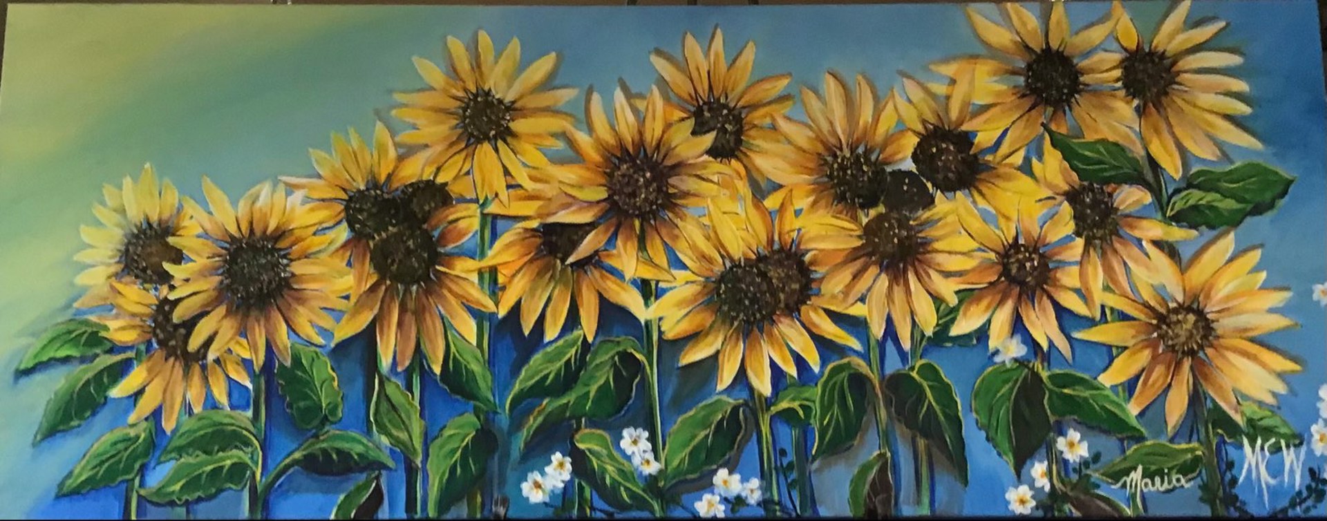 Flamboyant Sun Flowers by Maria Weed