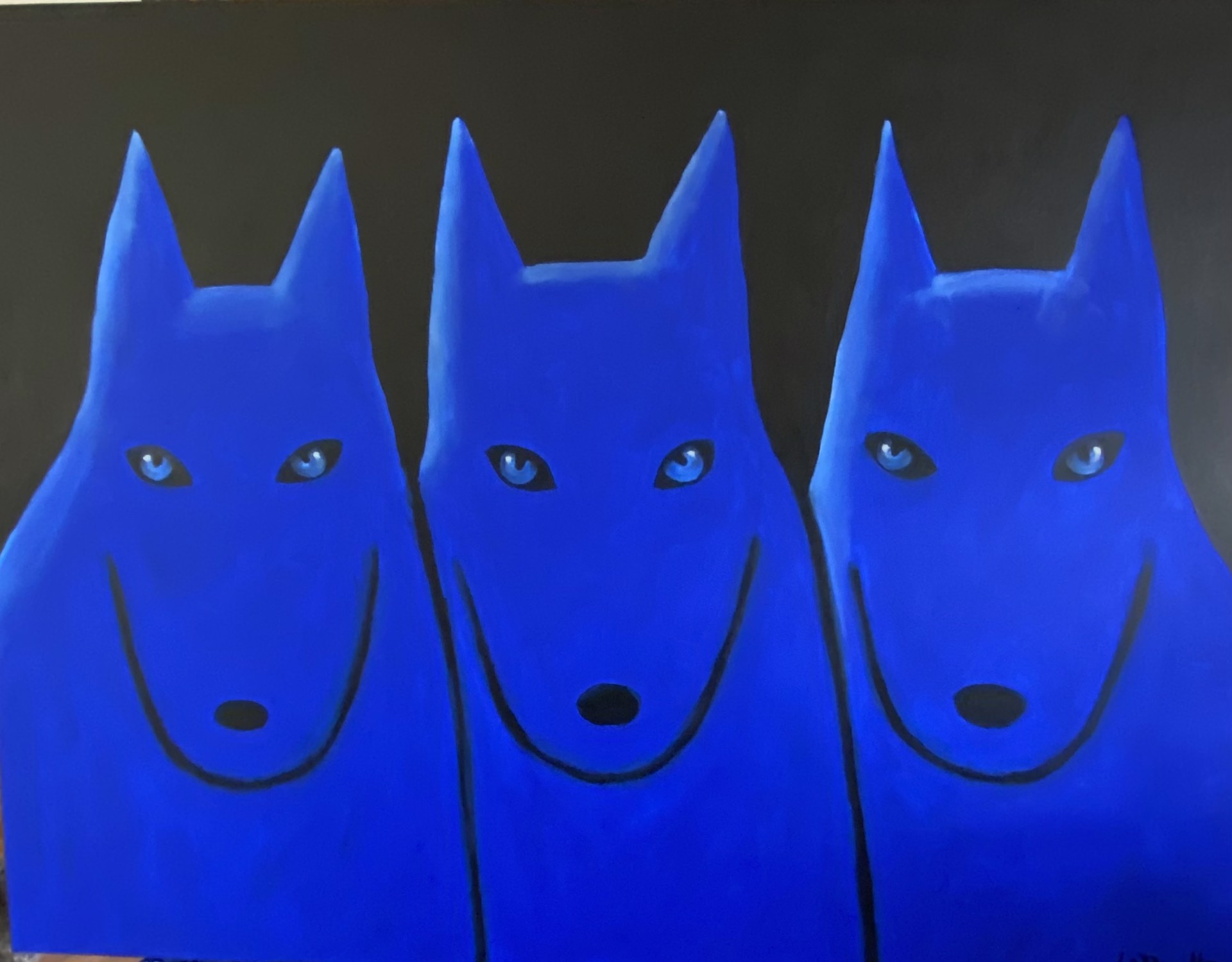 Blue on Blue: Three Wolves by Carole LaRoche