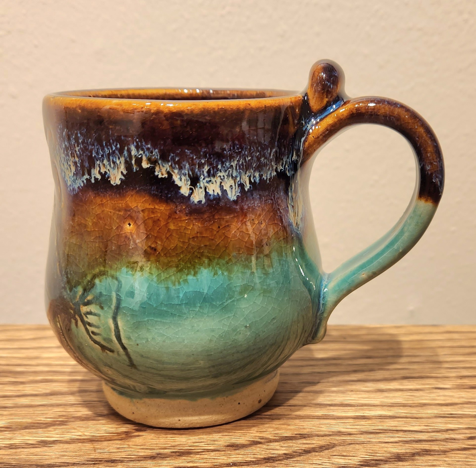 Aqua and brown mug #1 by Sunny Shultz