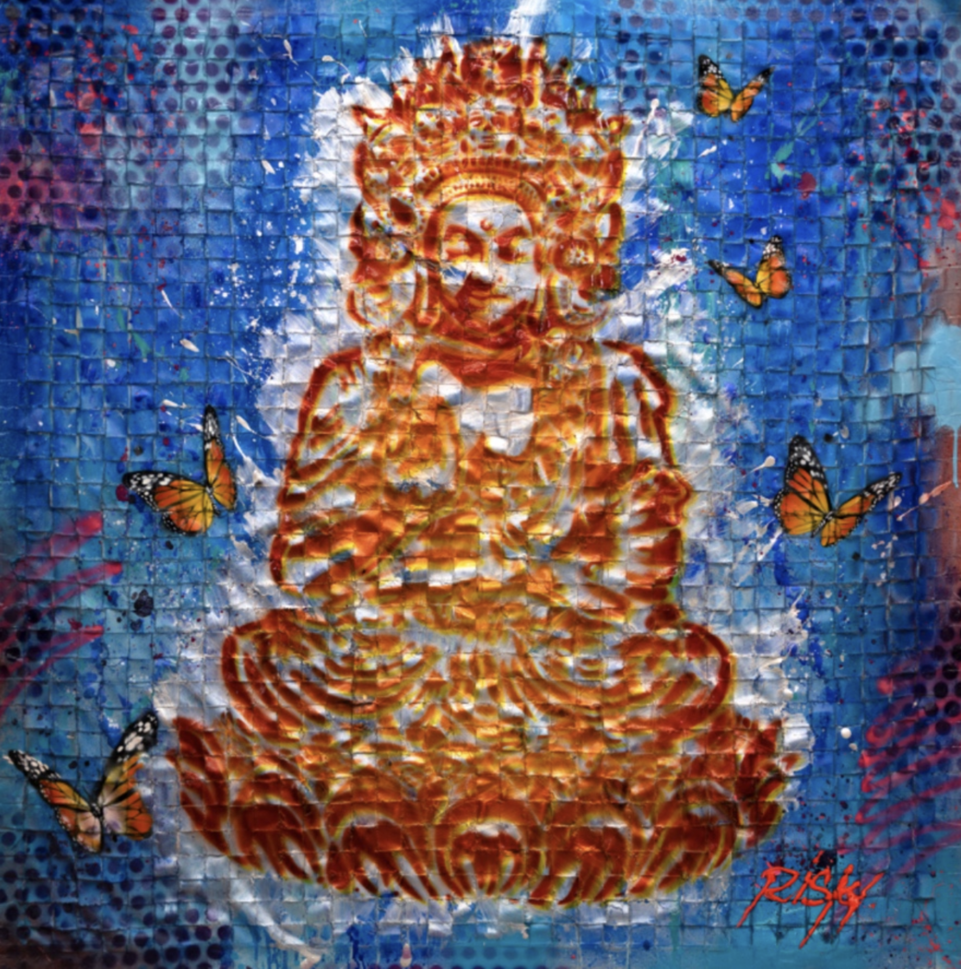 Peaceful Warrior Blue by Risk