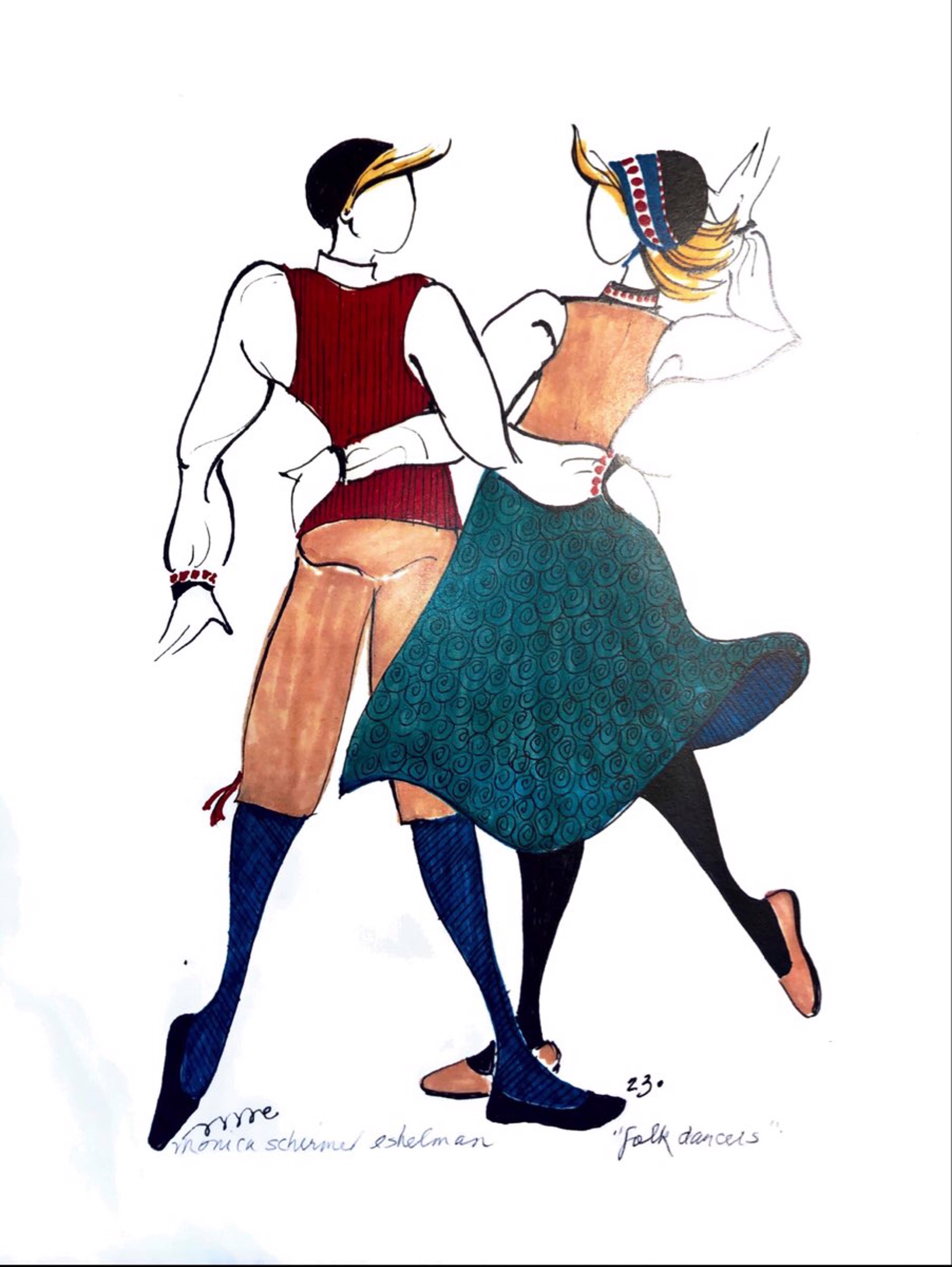 Folk Dancers by Monica Schirmer Eshelman