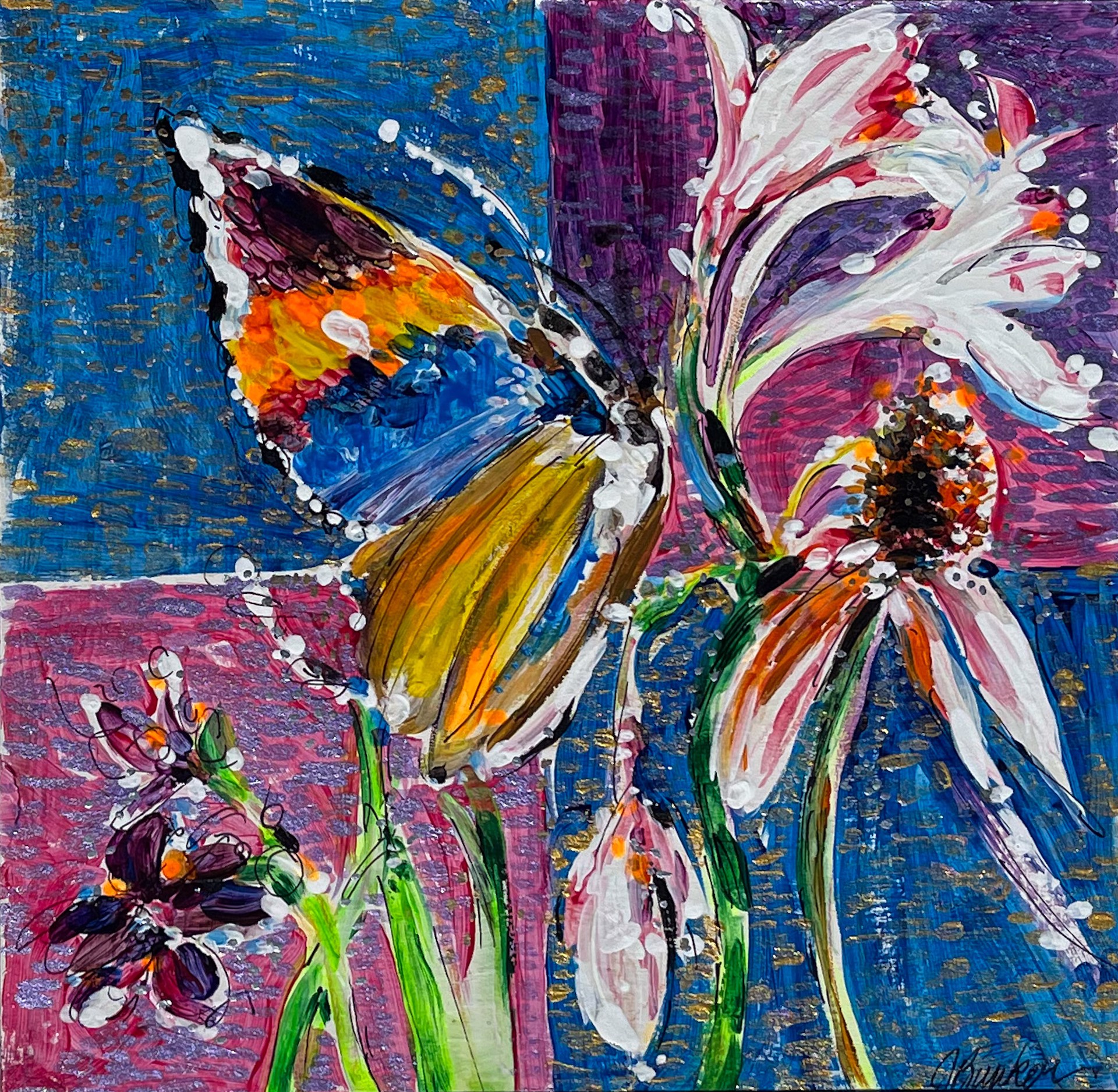 Butterfly Floral 6 by John Bunker