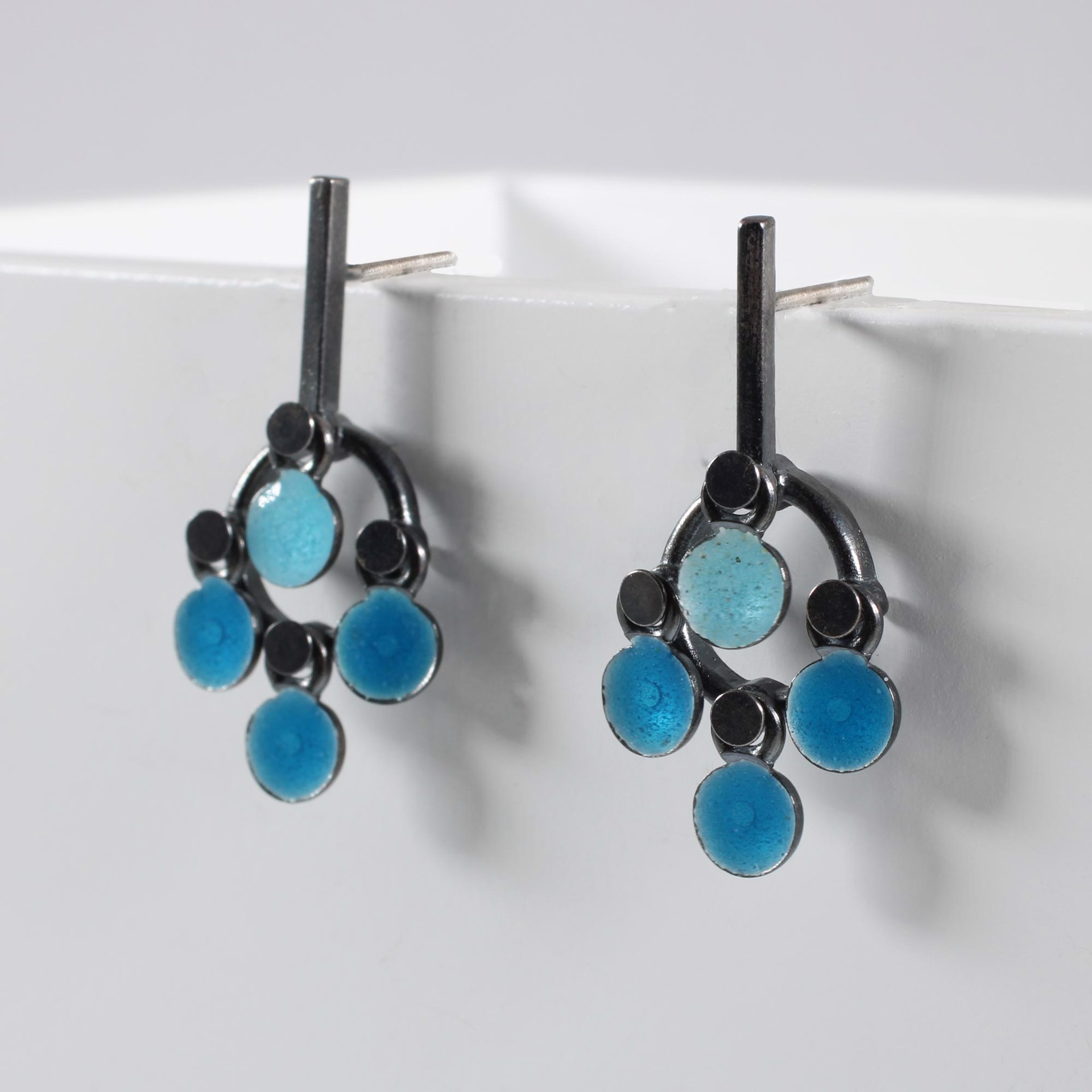 Blue Mini Confetti Earrings by Barbara Seidenath