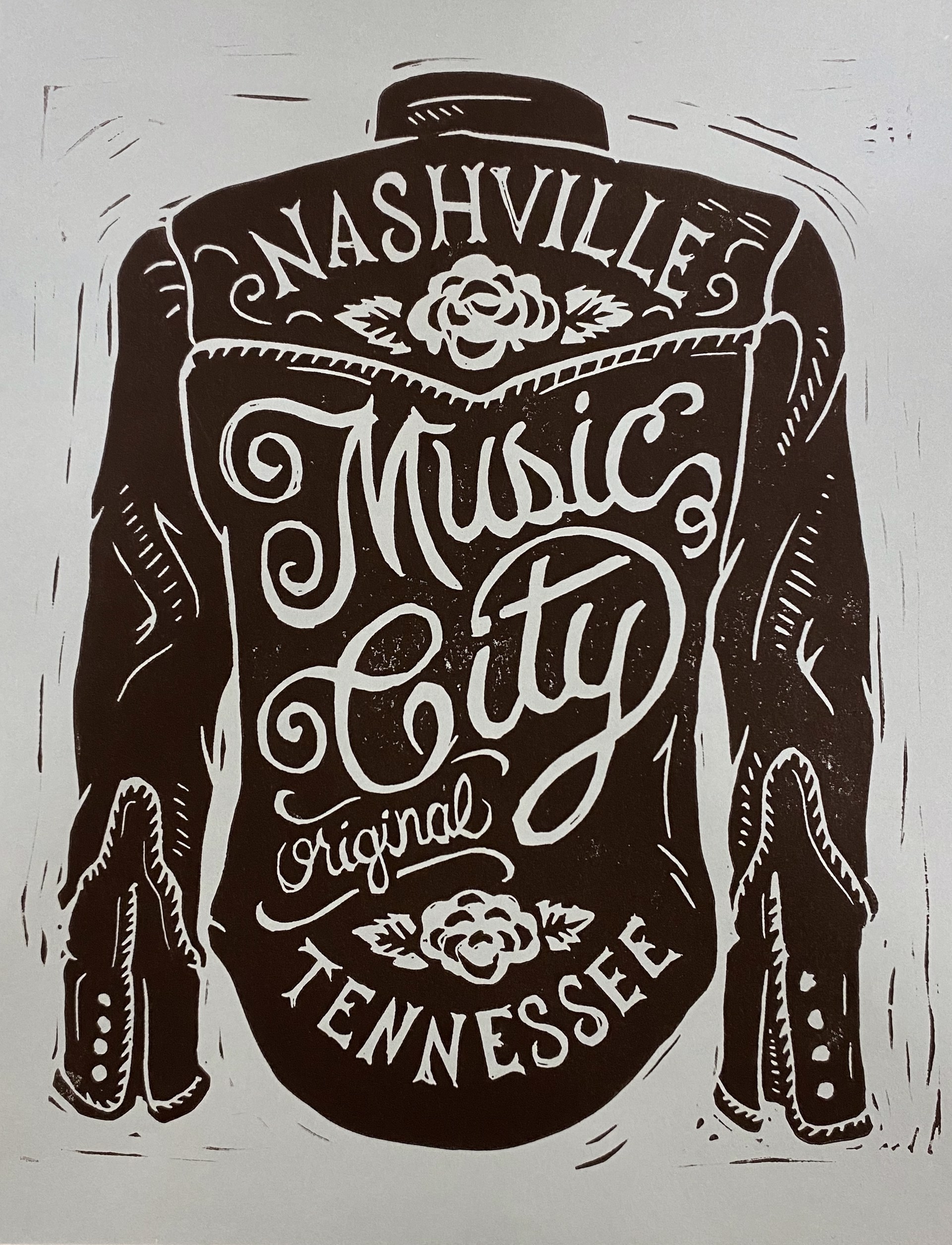 Nashville Music City (Blue) by Derrick Castle