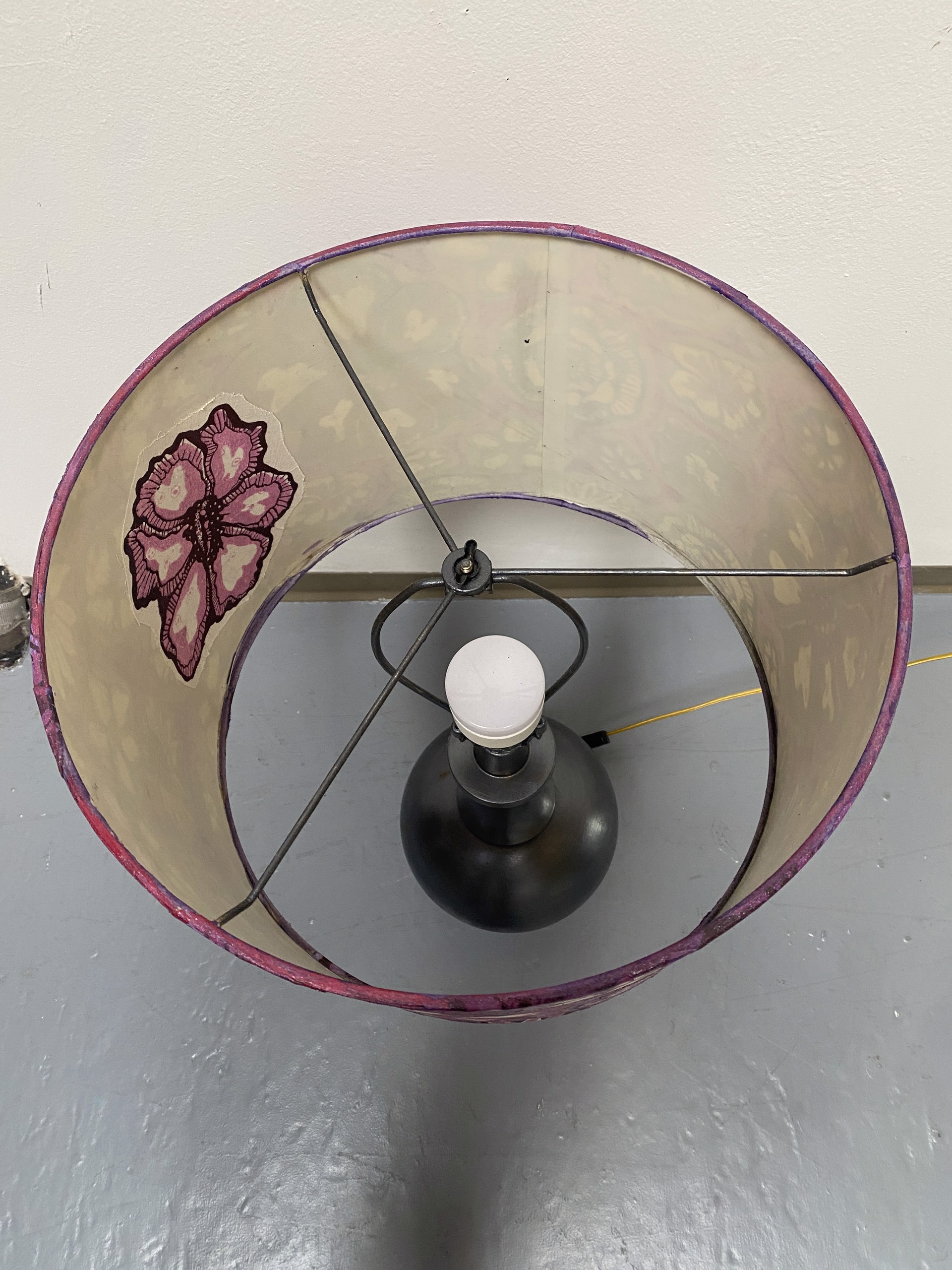 Pink / Purple Drump Lampshade by Laurie Shapiro