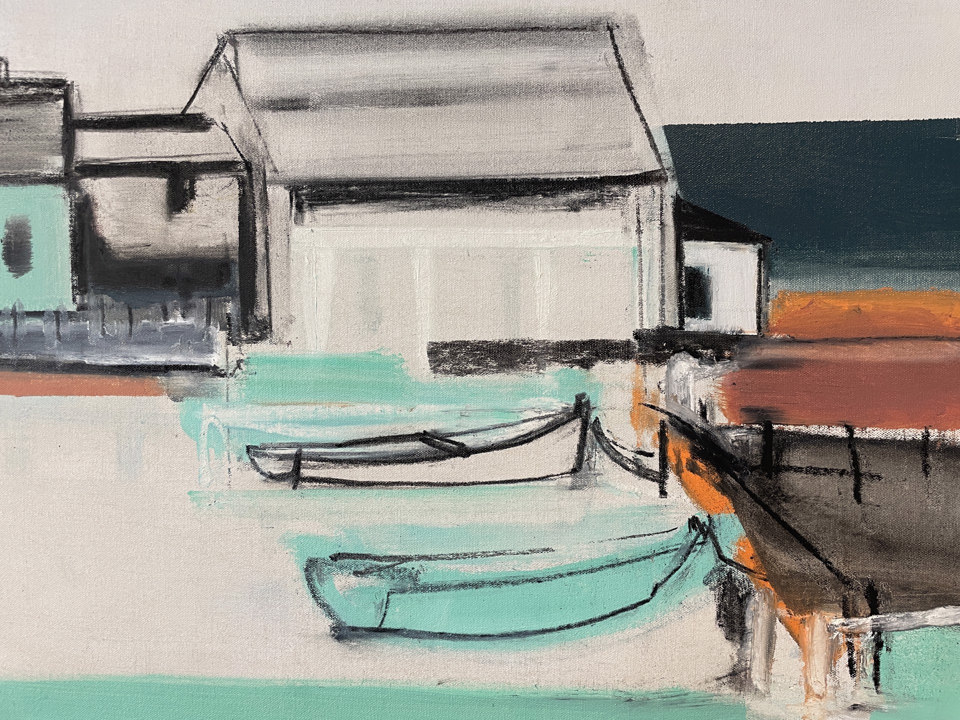LITTLE BOATS WAITING FOR SOME ACTION by CHRISTINA THWAITES (Landscape)