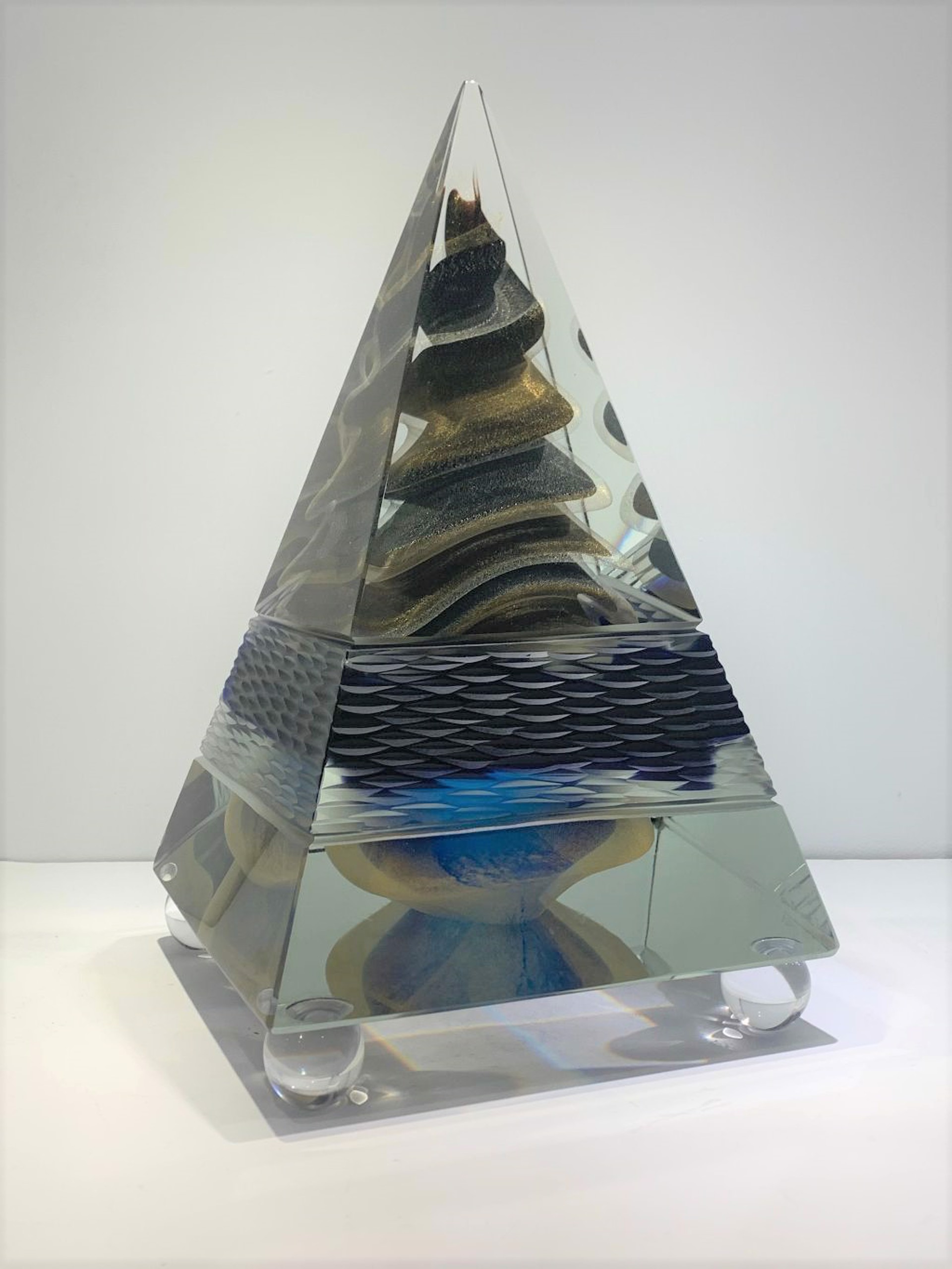 Dark Blue and Gold Pyramid by Alberto & Davide Dona