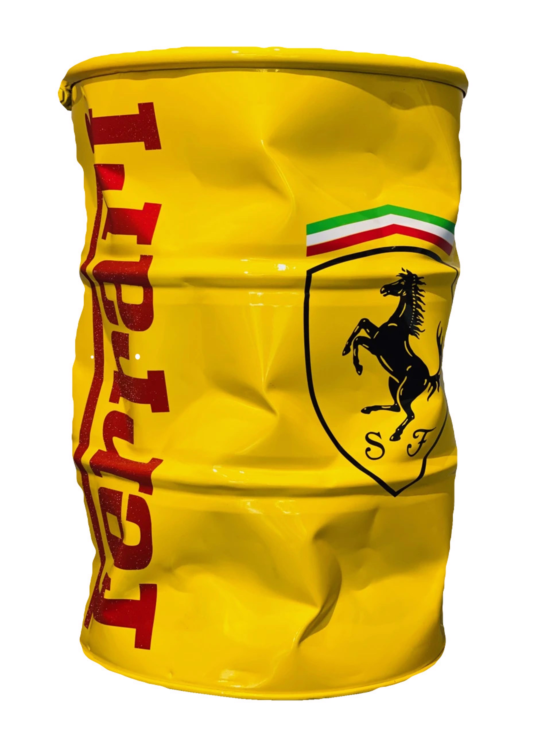 Jeff M. Large Yellow Ferrari by Brand Logo Barrels by Efi Mashiah
