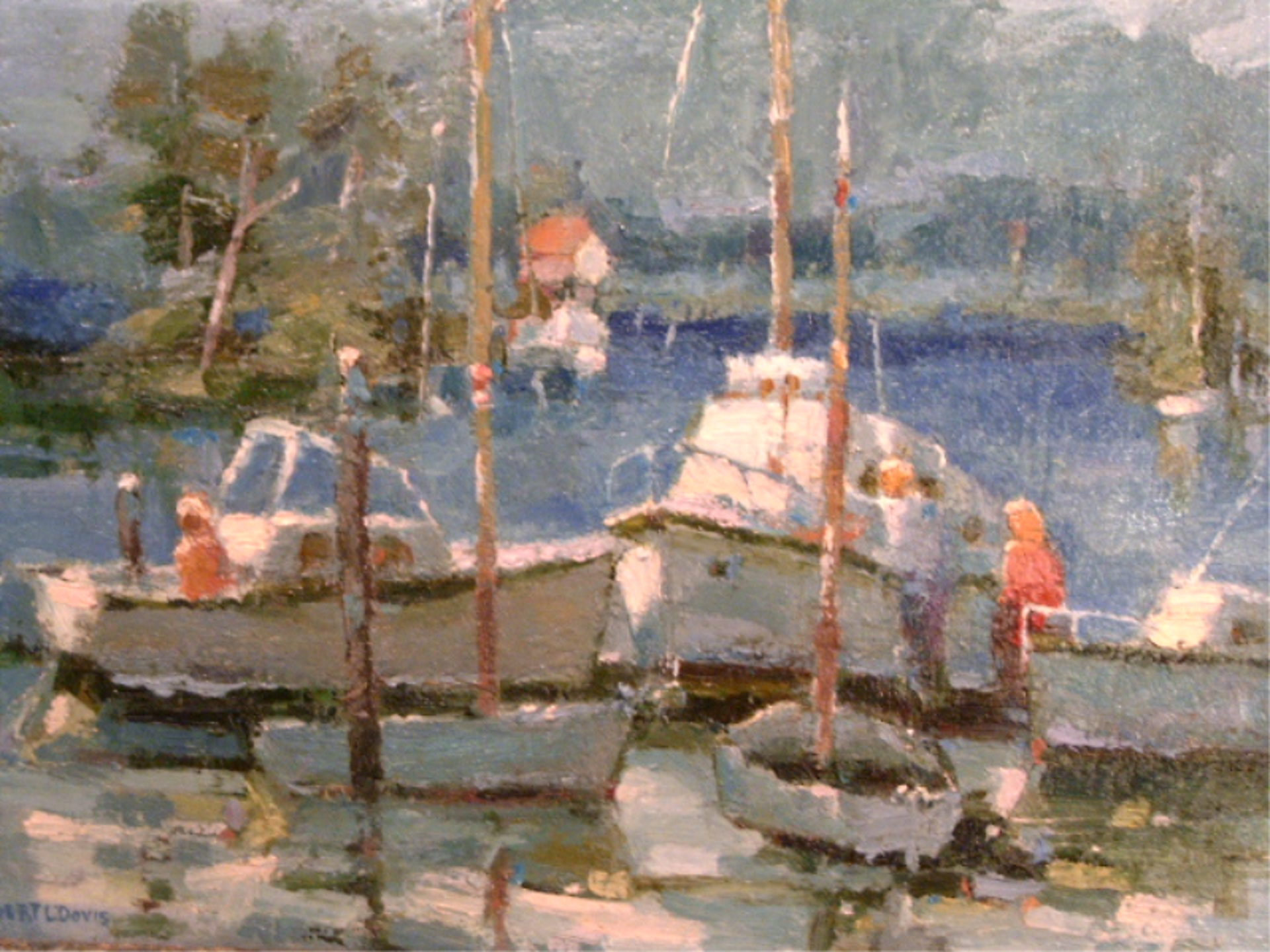 Boating at Lake Cachuma by Robert L. Davis (1930-2023)