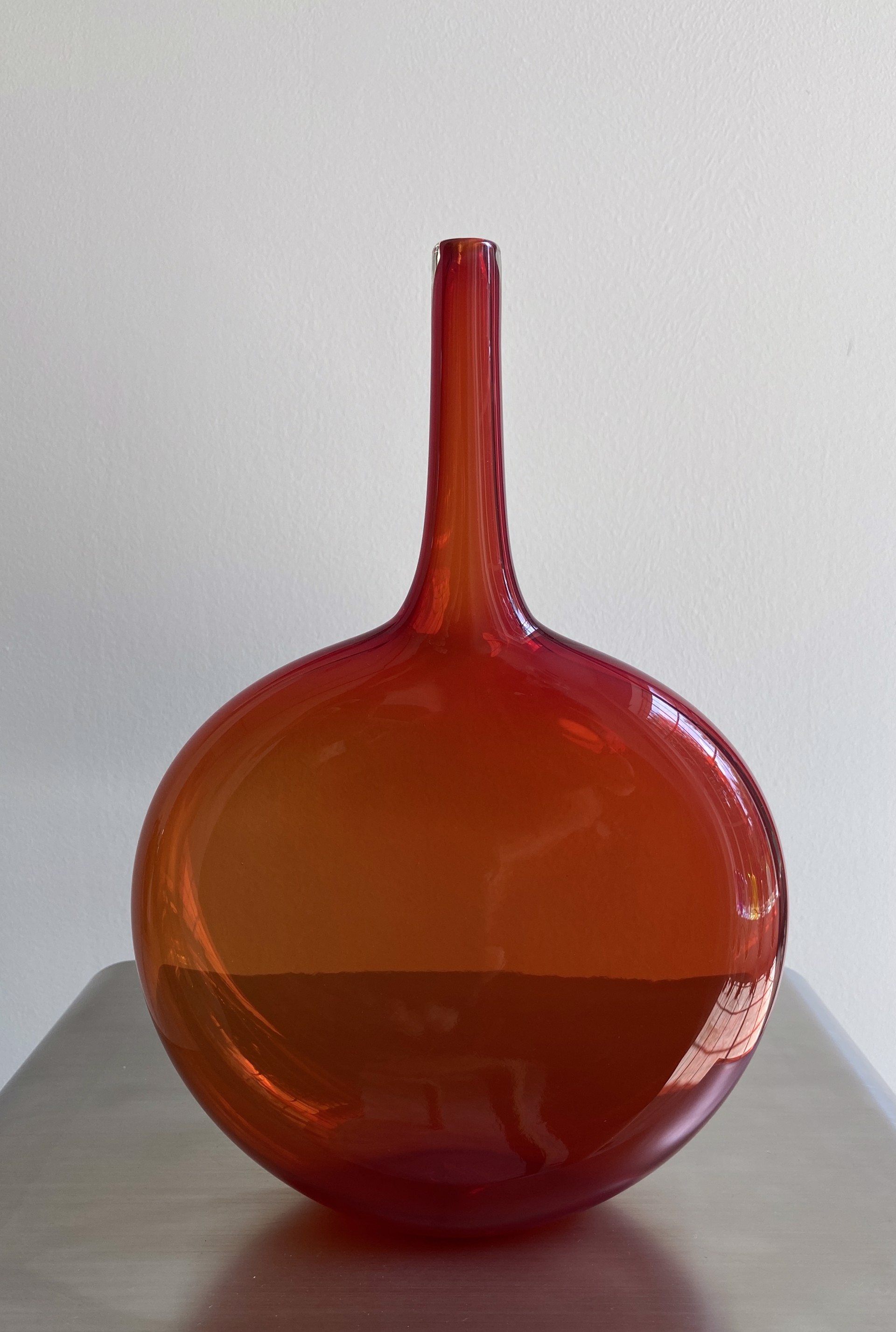 Large Lecca Lecca Flat Bottle (Red/Orange) by John Geci