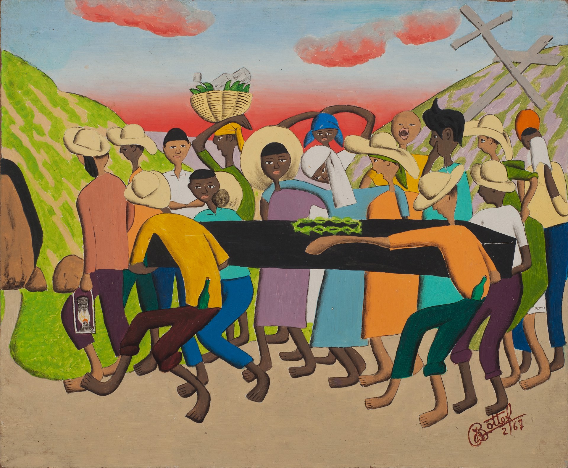 Carrying Christ's Coffin #16-3-96GSN by Jean-Baptiste Bottex (Haitian, 1918-1979)