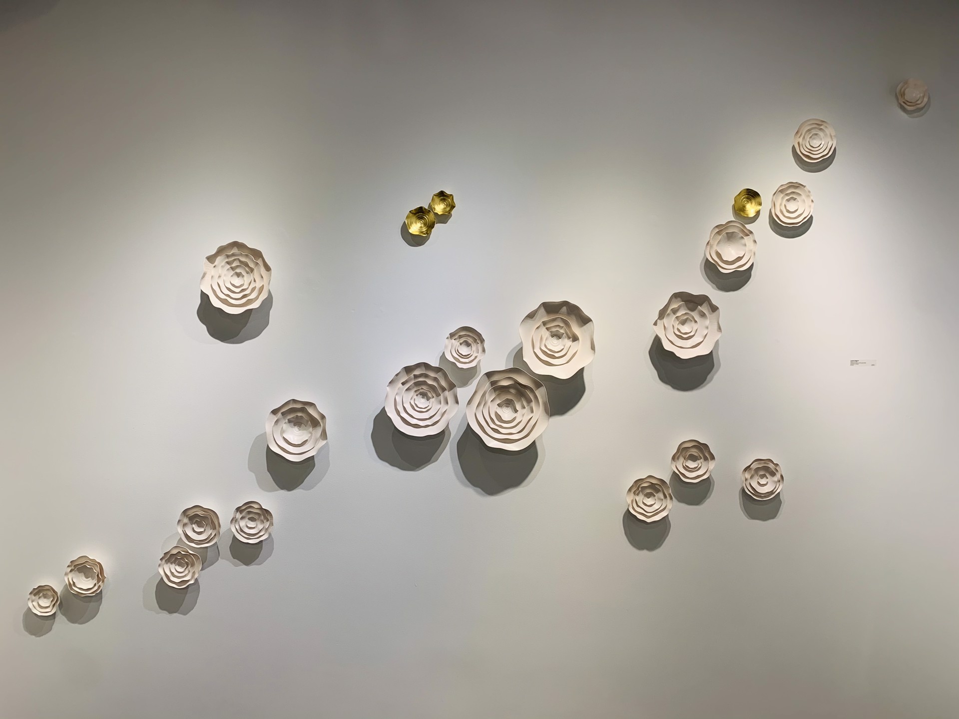  Lucrecia Waggoner Porcelain Wall Installation Custom Artwork Lucrecia Waggoner Queen of the Nile Polished porcelain and moon gold