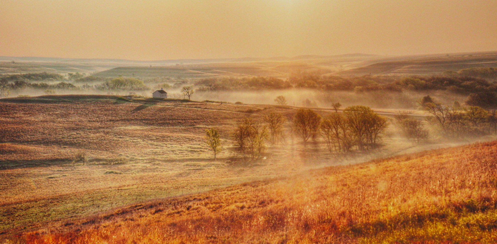 Morning Mist Over the Prairie by Ken West
