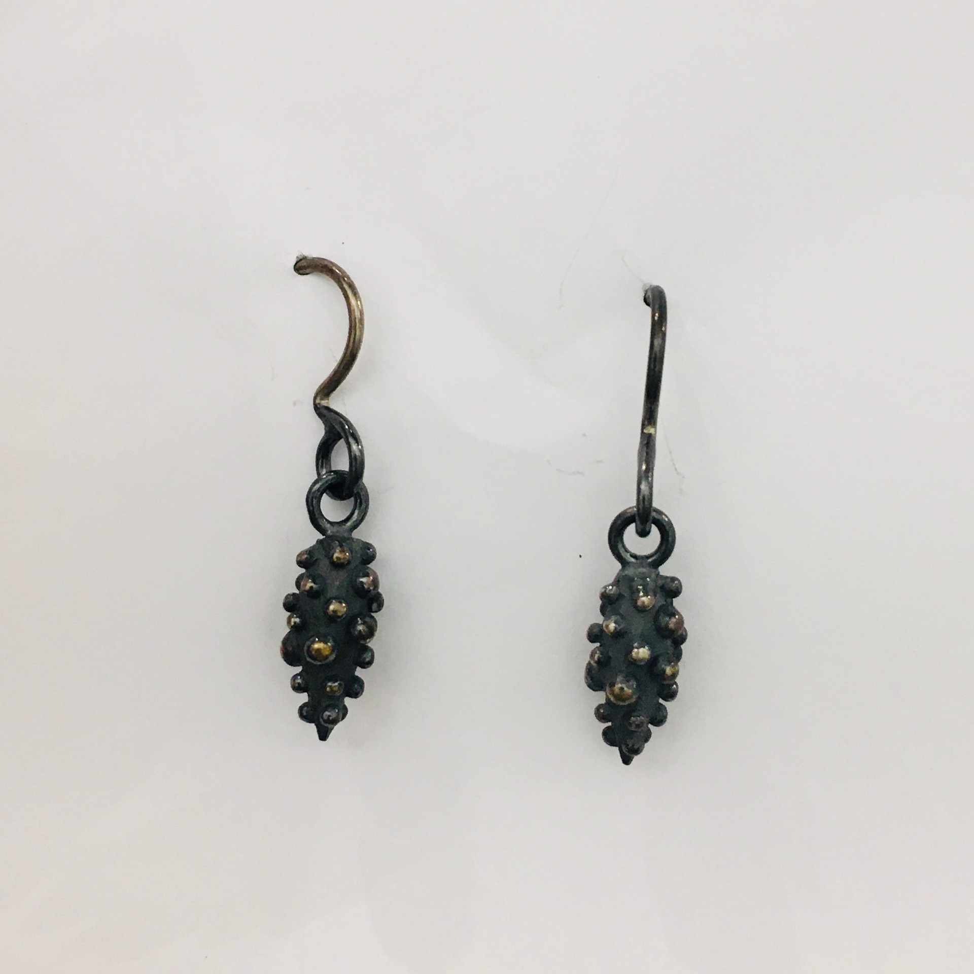 Small Oxidized Silver Earrings by DAHLIA KANNER