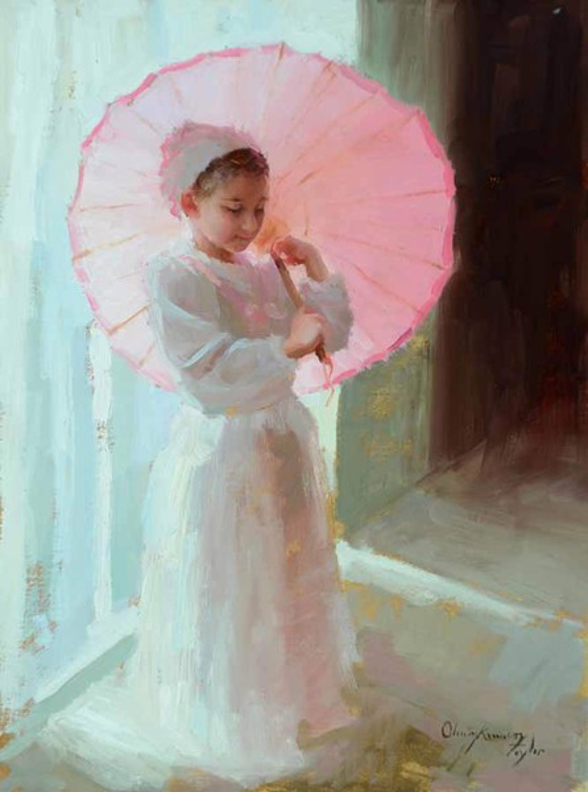 Pink Umbrella by Marci Oleszkiewicz