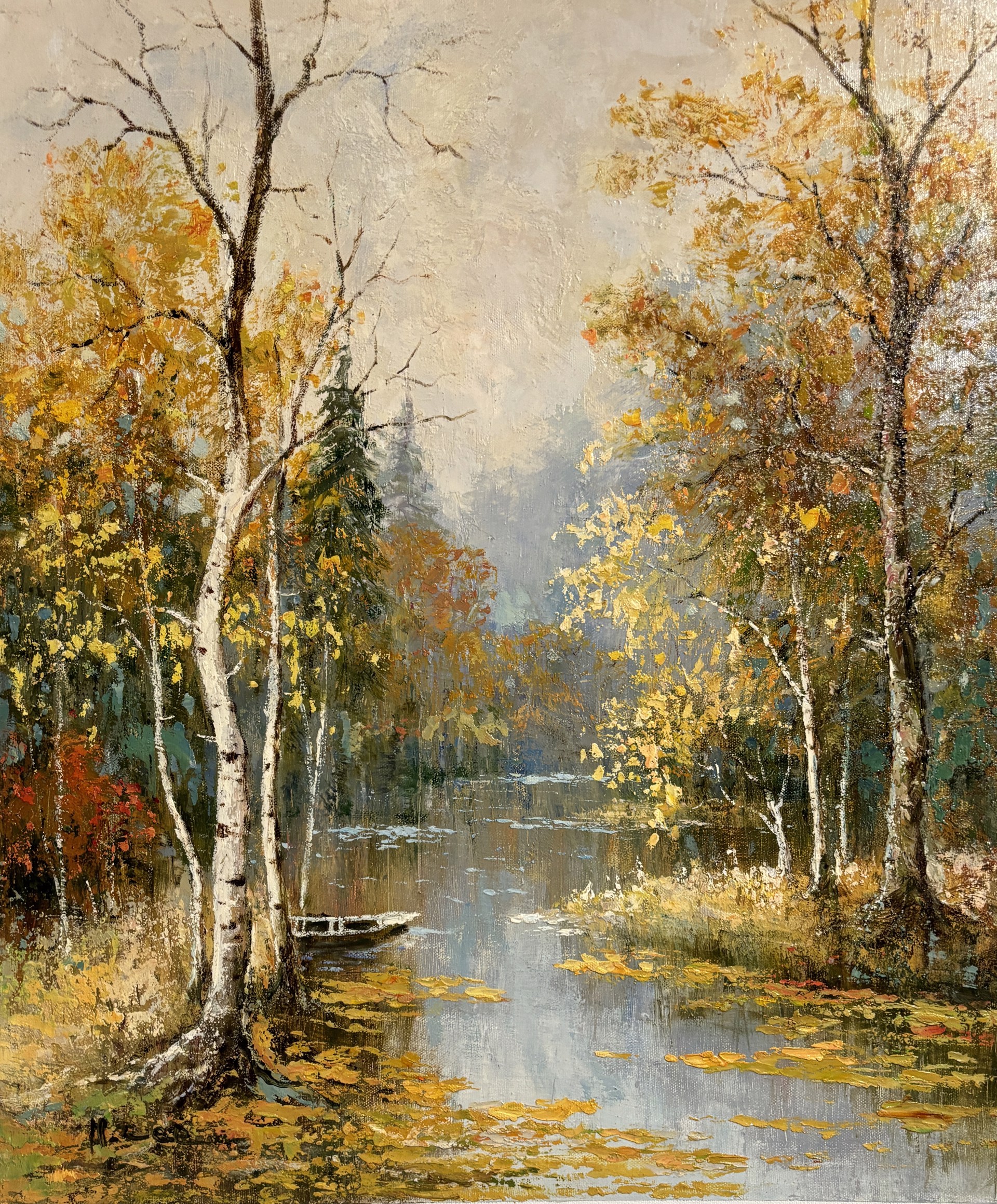 CANOE ON THE CREEKBANK by H LEE