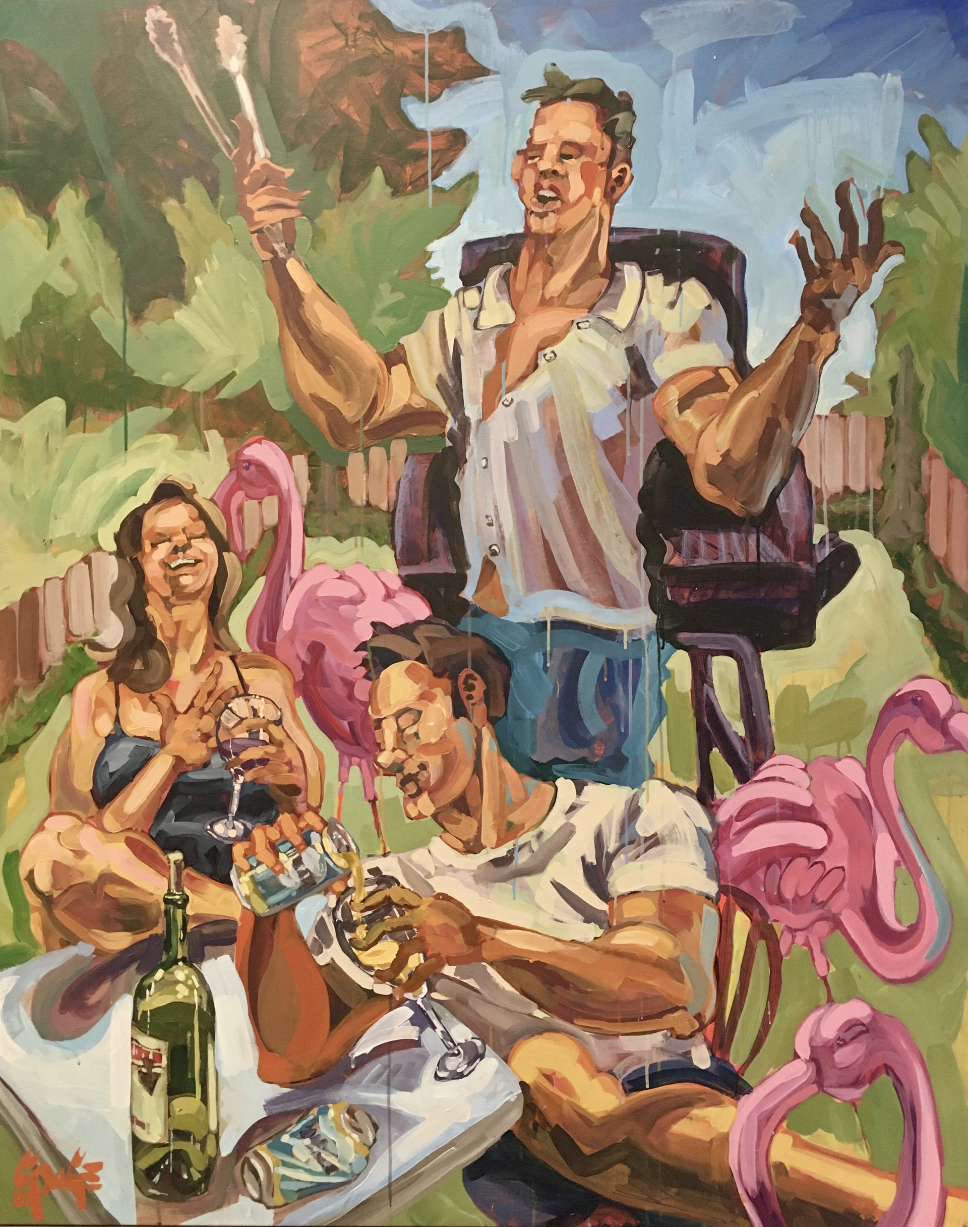 Pink Flamingos II by Cody Page