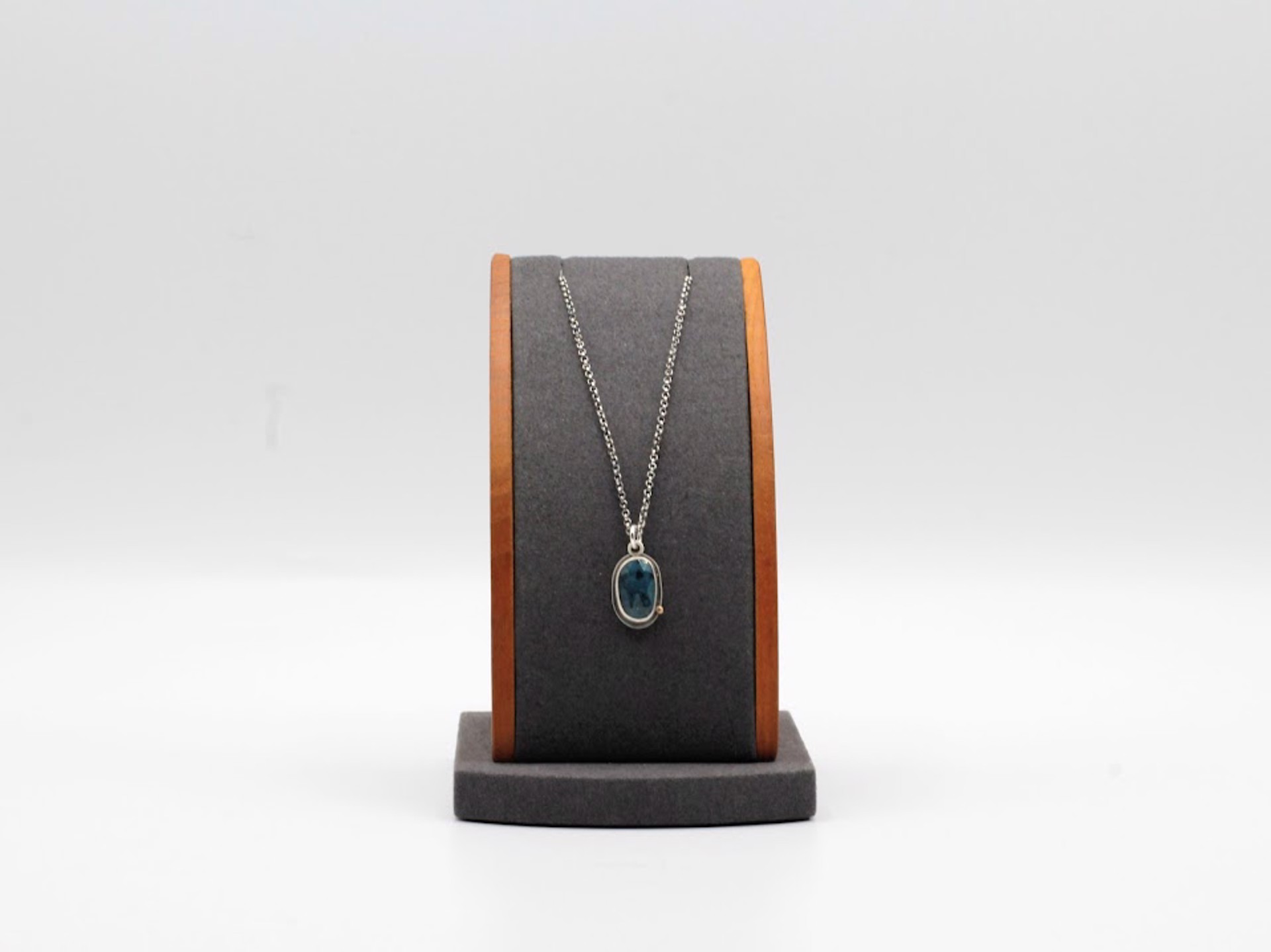 Moss Kyanite Necklace (with 24k gold and sterling) by Kim Knuth