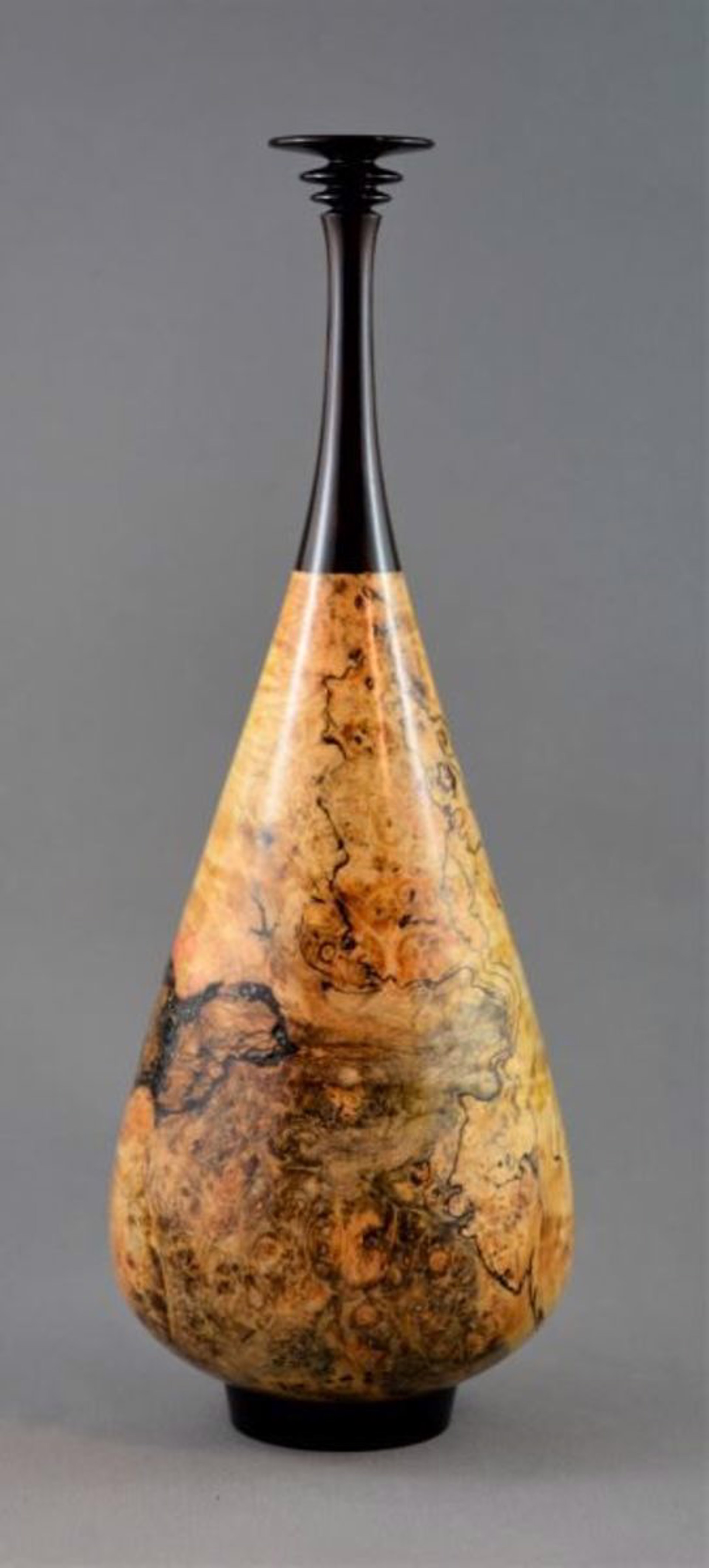 Blackwood and Spalted Maple Burl Vase by Paul Gray Diamond