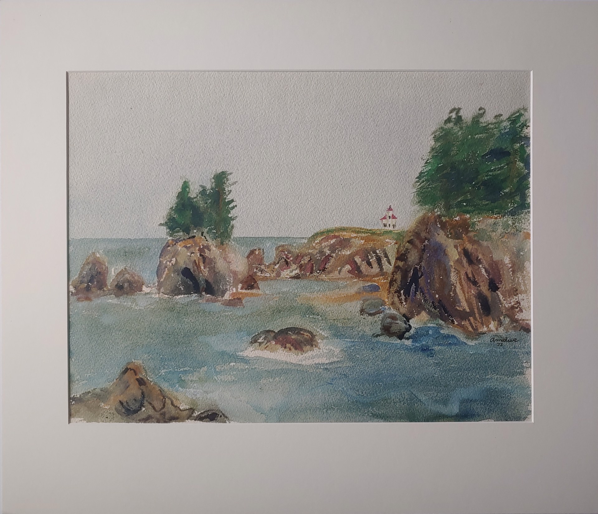 Coastline Watercolor by David Amdur