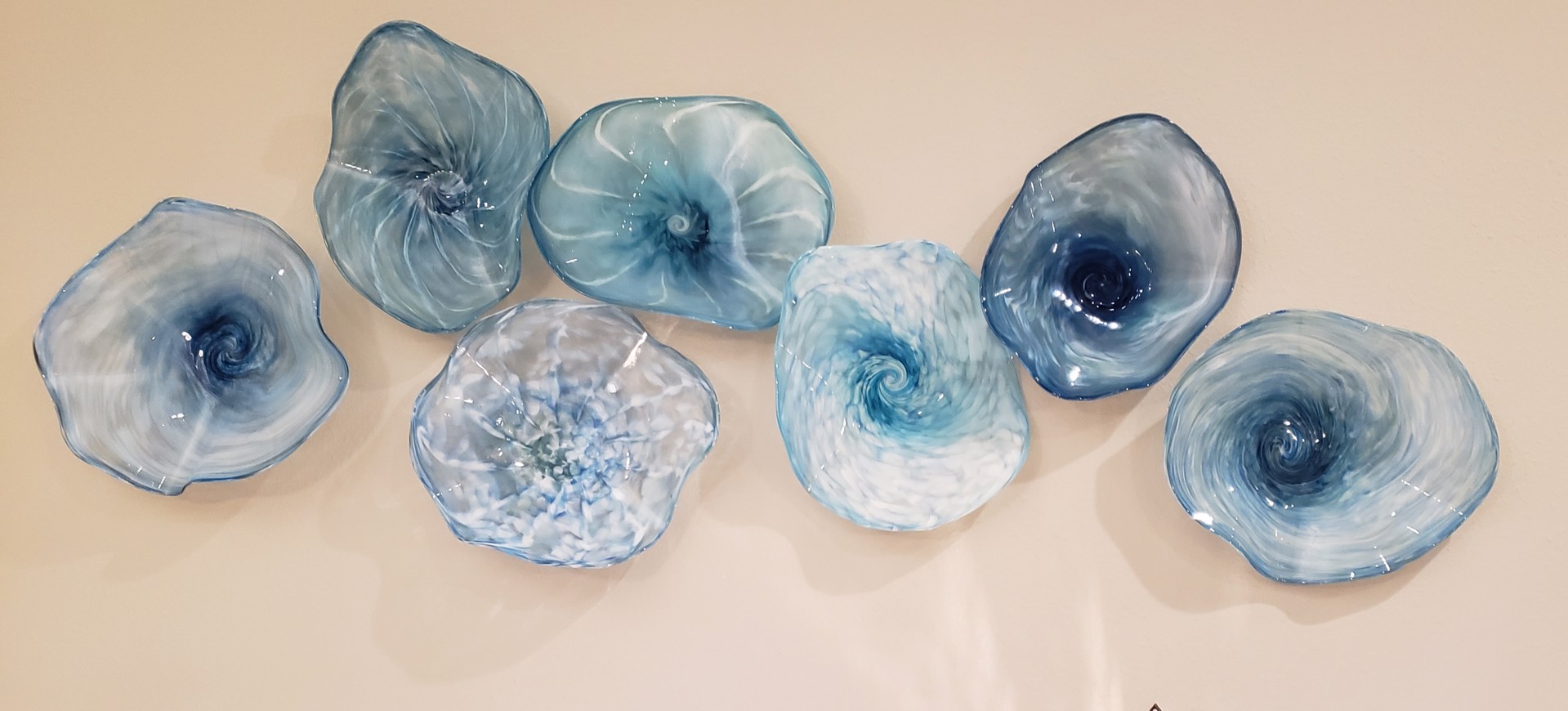 7 Piece Glass Blossom Installation by T. Miller