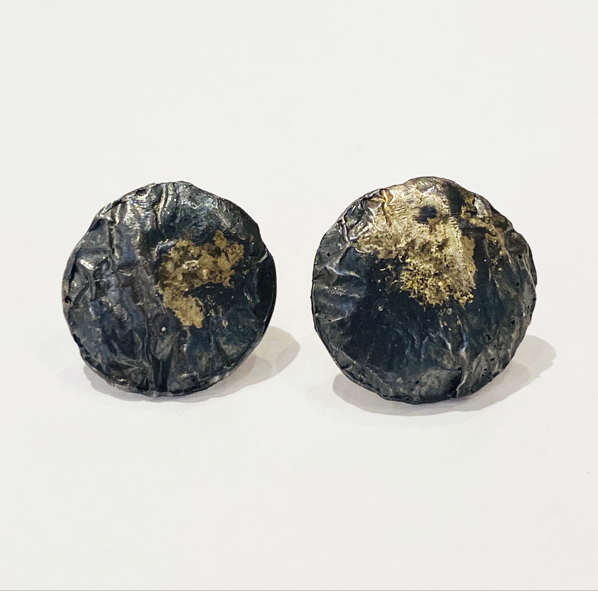 Oxidized Silver & Gold Earrings by J COTTER
