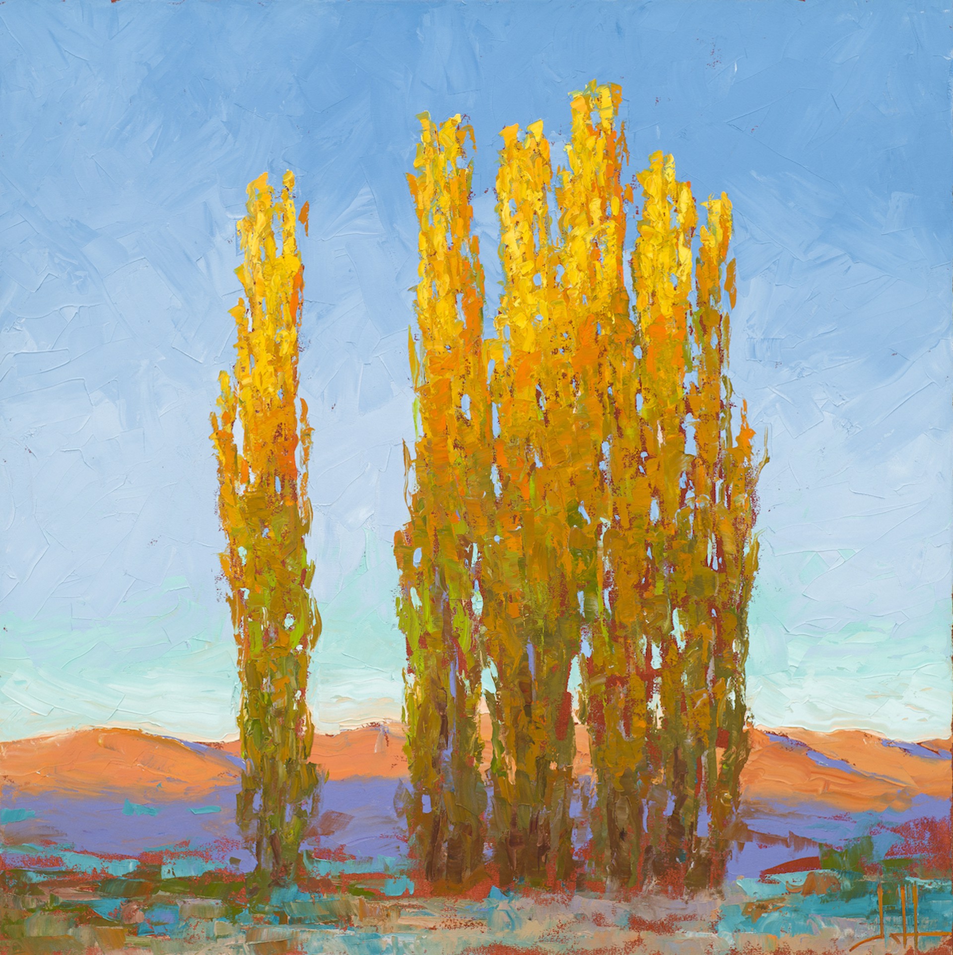 Morning Poplars by Jeff Daniel Smith