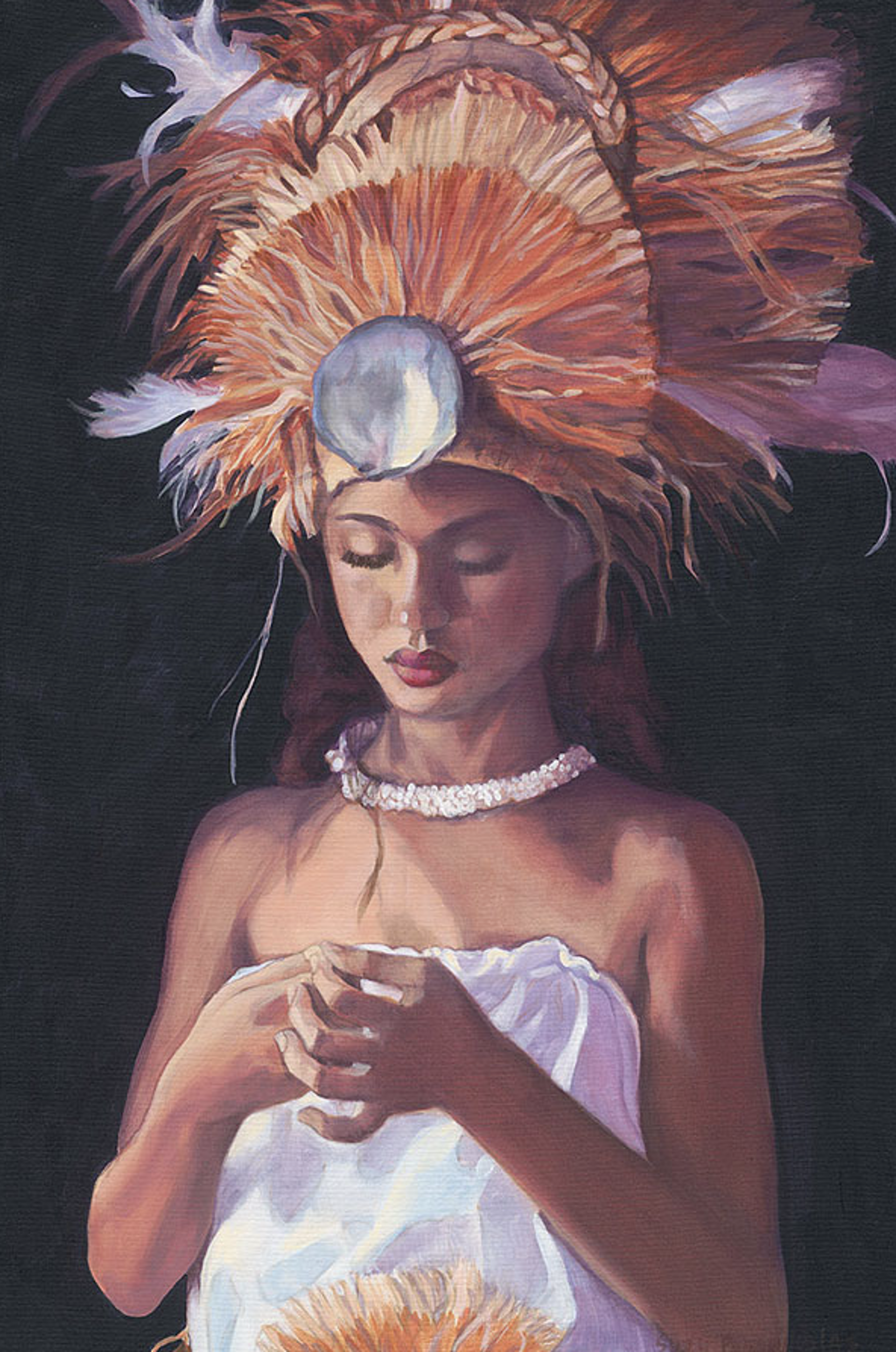 Tahitian Headdress by Suzy Papanikolas