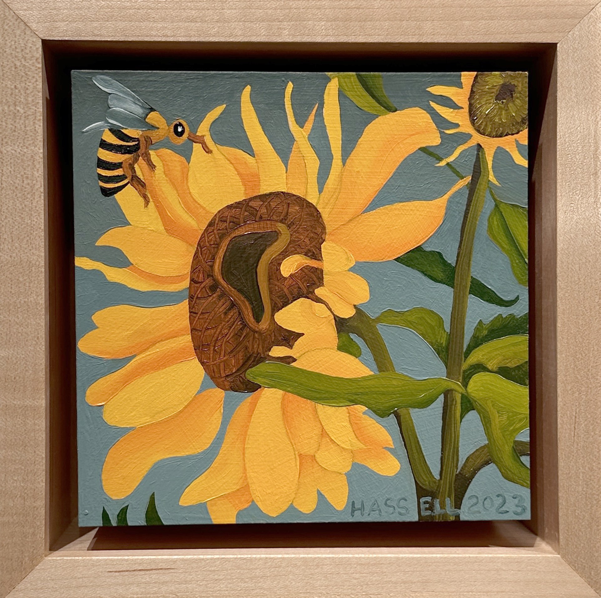 Sunflower with Honeybee by Billy Hassell