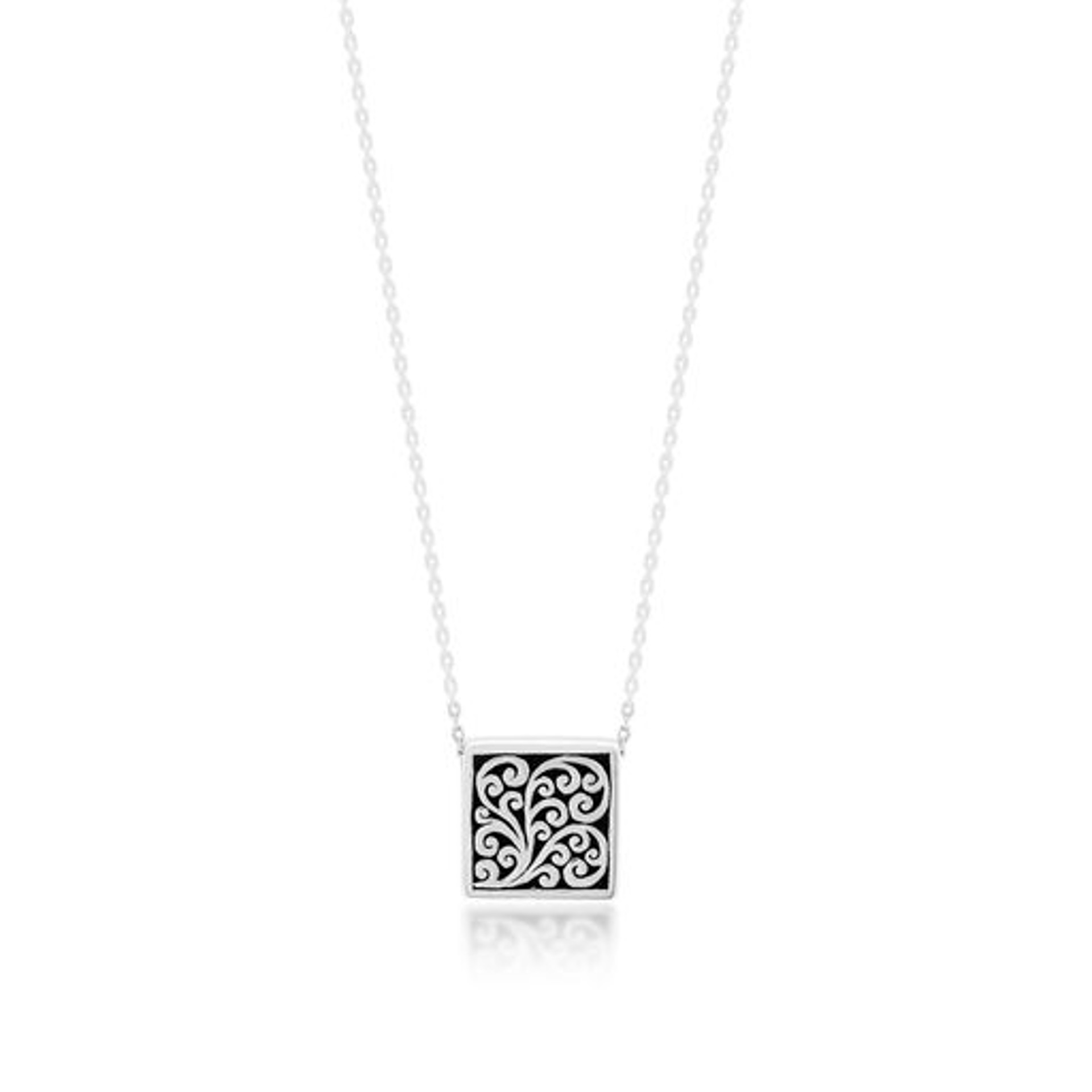 6985 Signature Scroll Square Pendant Necklace by Lois Hill