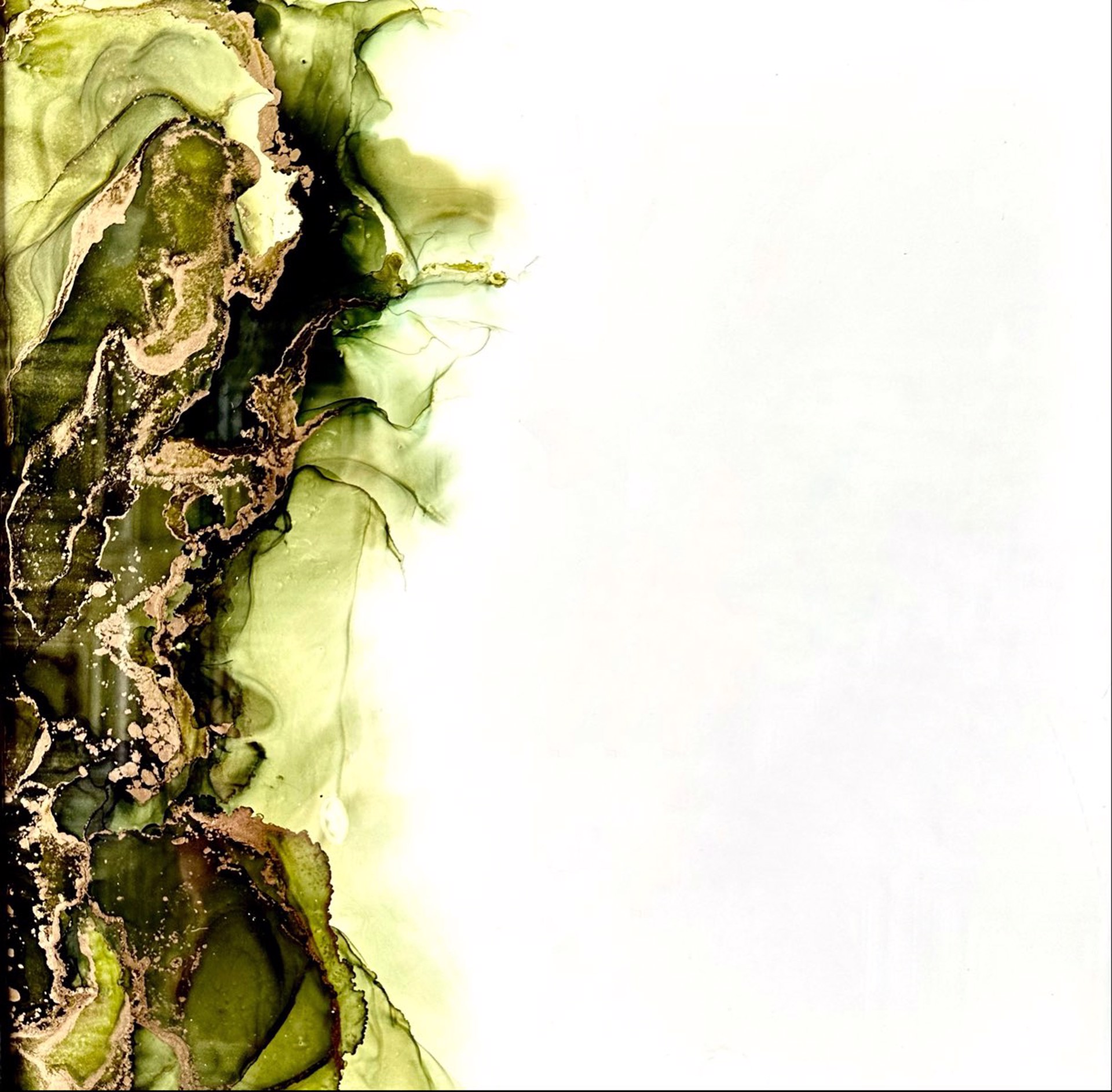 Green and Gold I (framed) by Elina Li