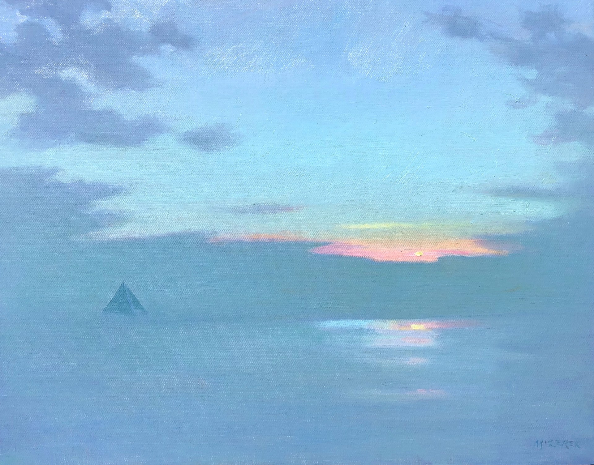 "Misty Sunset" by Leonard Mizerek